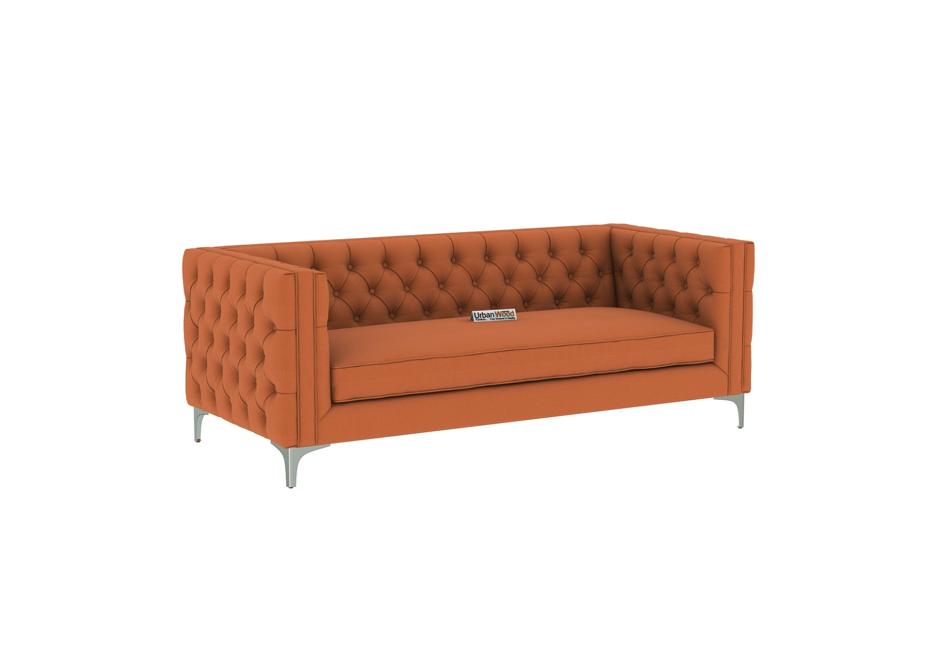 Curio 3 Seater Fabric Sofa (Cotton, Diana Orange)