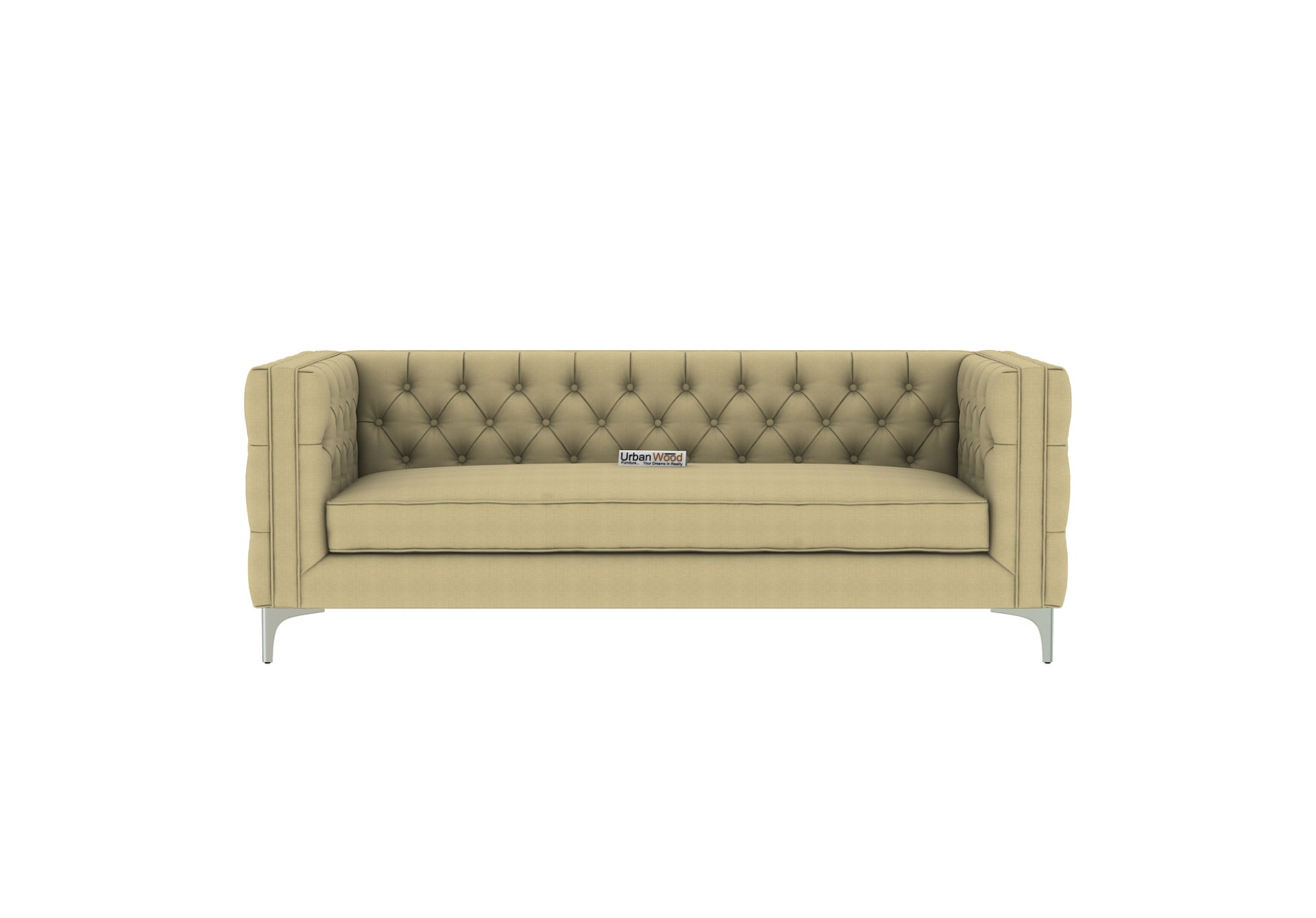 Curio 3 Seater Fabric Sofa (Cotton, Sepia cream)