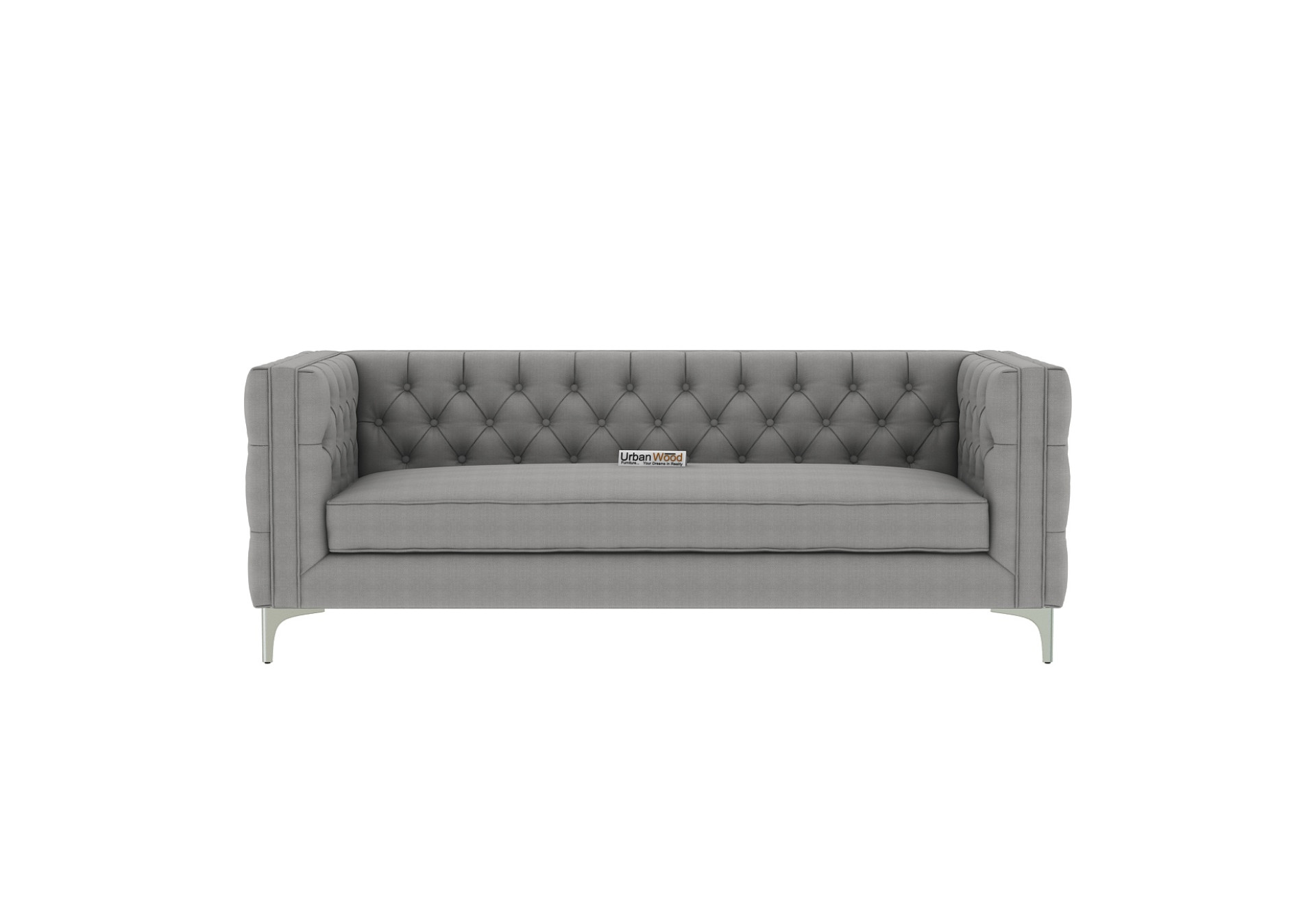Curio 3 Seater Fabric Sofa (Cotton, Steel gray)