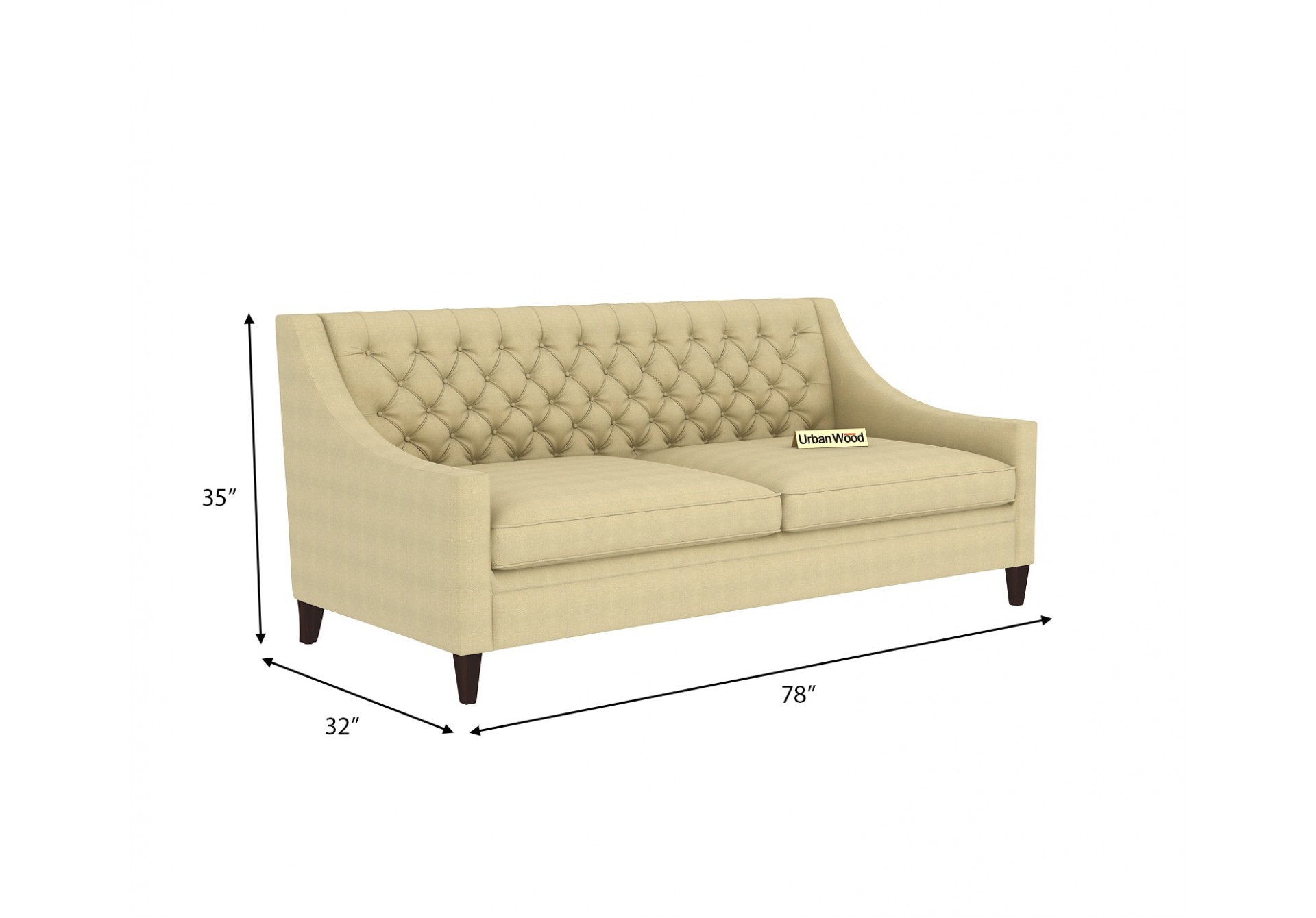 Curio 3 Seater Sofa (Cotton, Sepia cream)