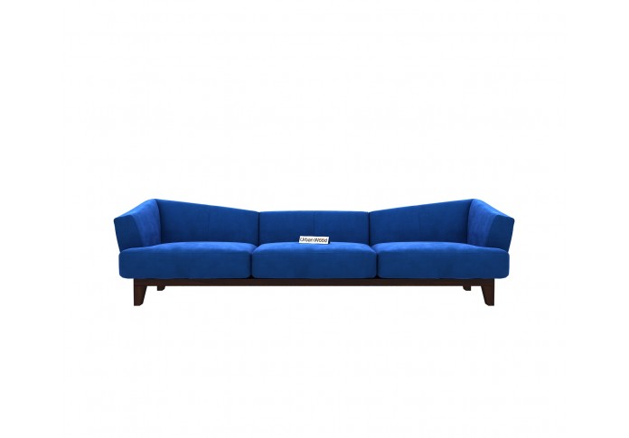 Fooze 3 Seater Sofa ( Velvet, Sapphire Blue )