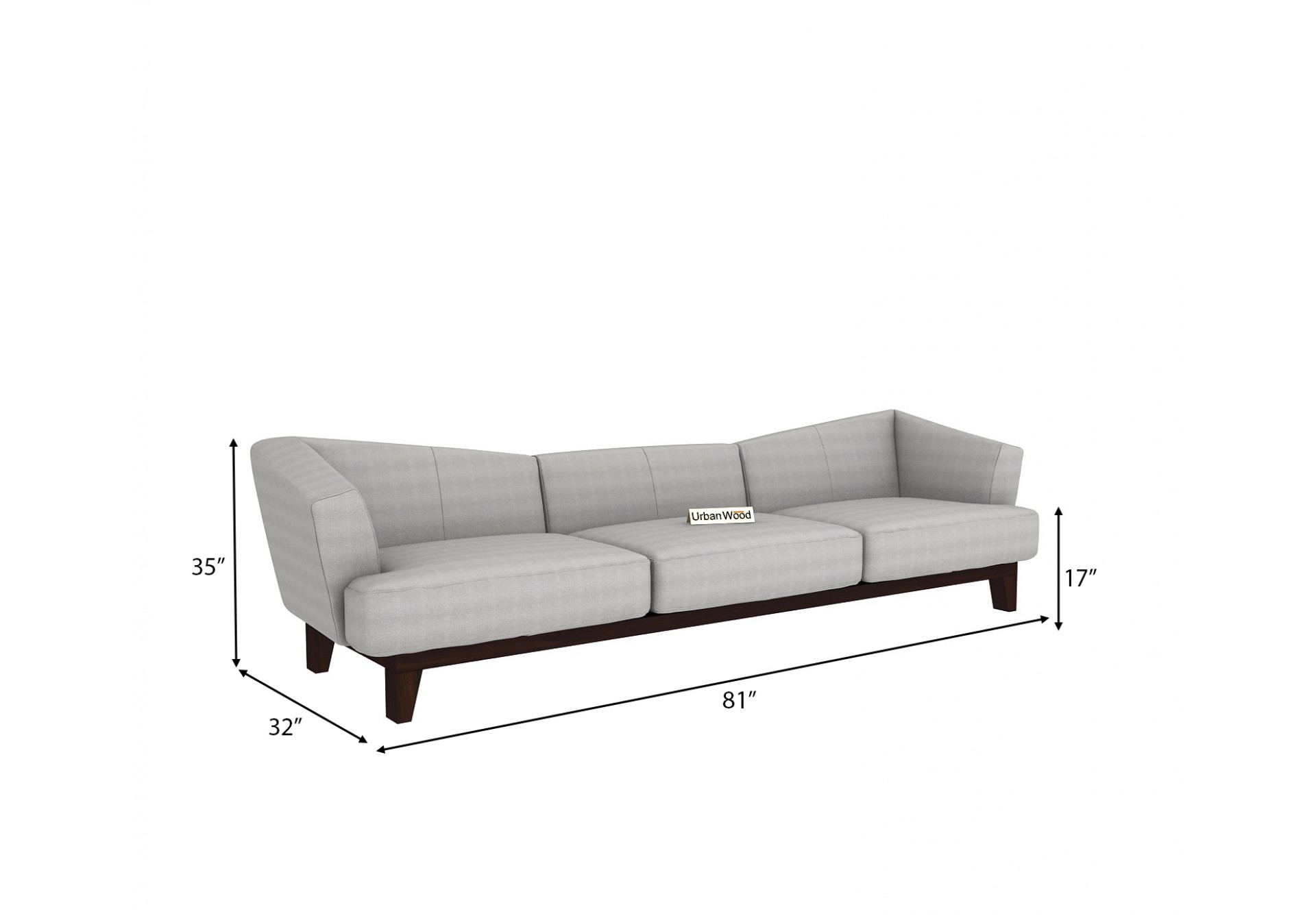 Fooze 3 Seater Sofa ( Cotton, Steel Grey )