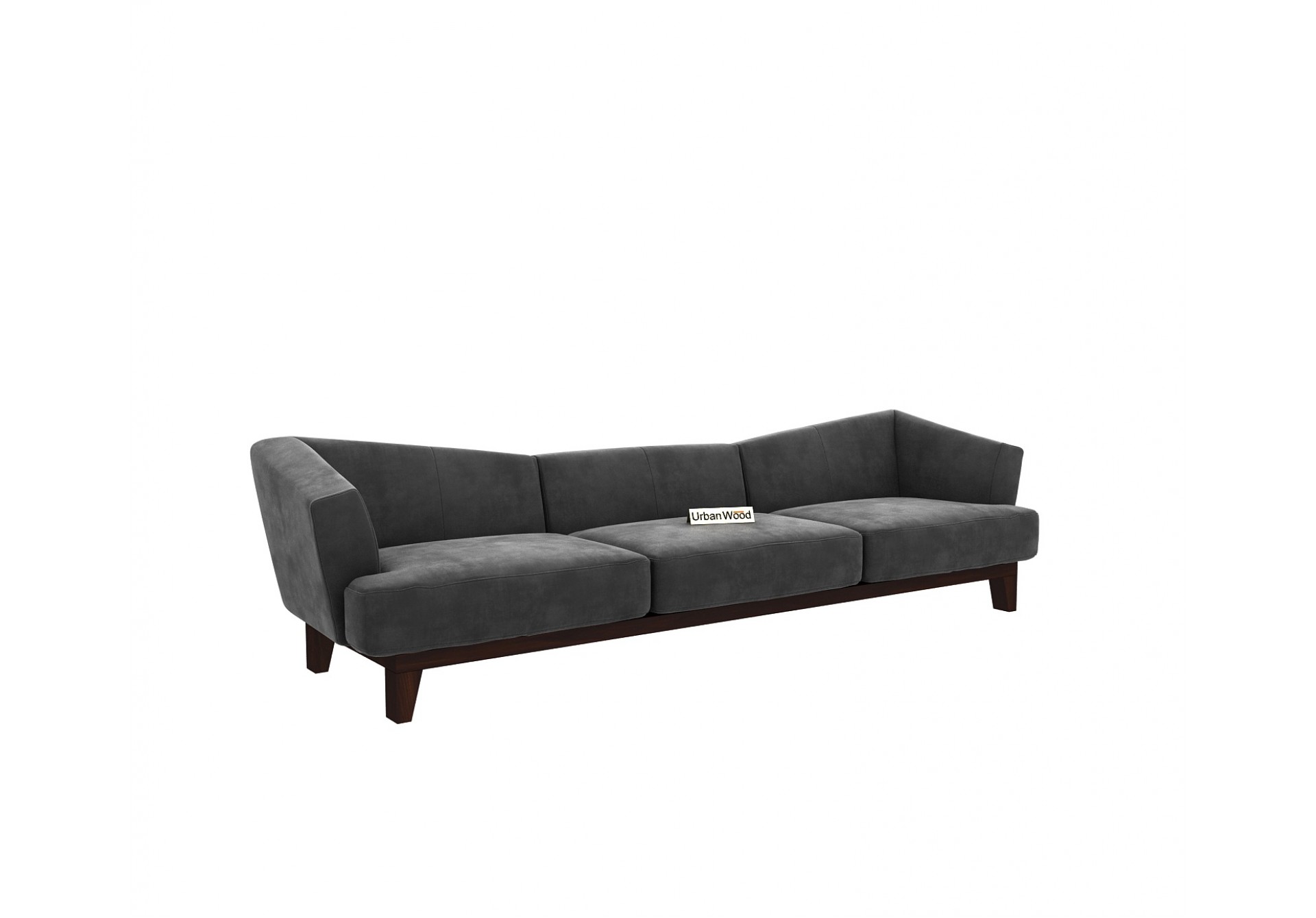 Fooze 3 Seater Sofa ( Velvet, Stone Grey )