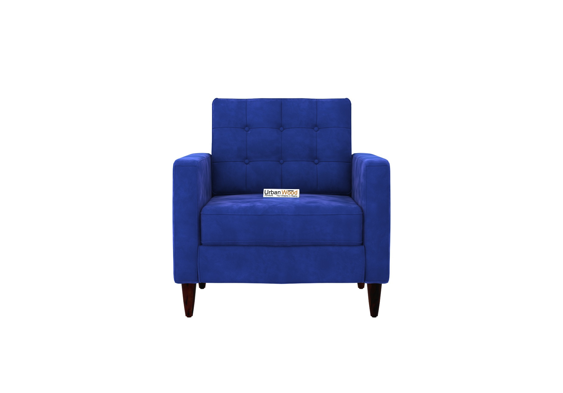 Hamper 3+1+1 Seater Fabric Sofa (Velvet, Sapphire Blue)