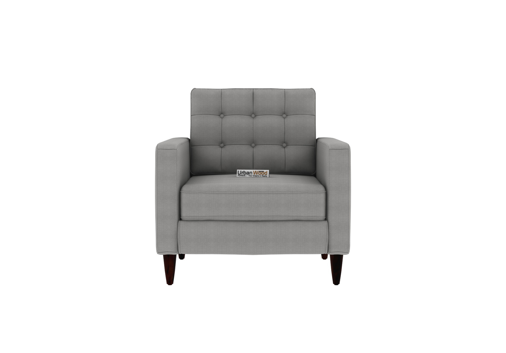 Hamper 1 Seater Fabric Sofa (Cotton, Steel Grey)