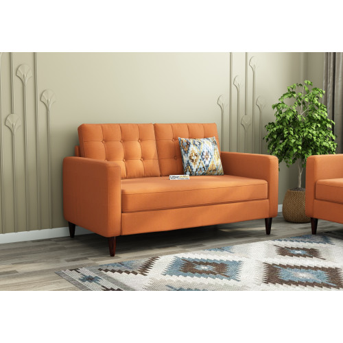 Hamper 2 Seater Fabric Sofa (Cotton, Diana Orange)