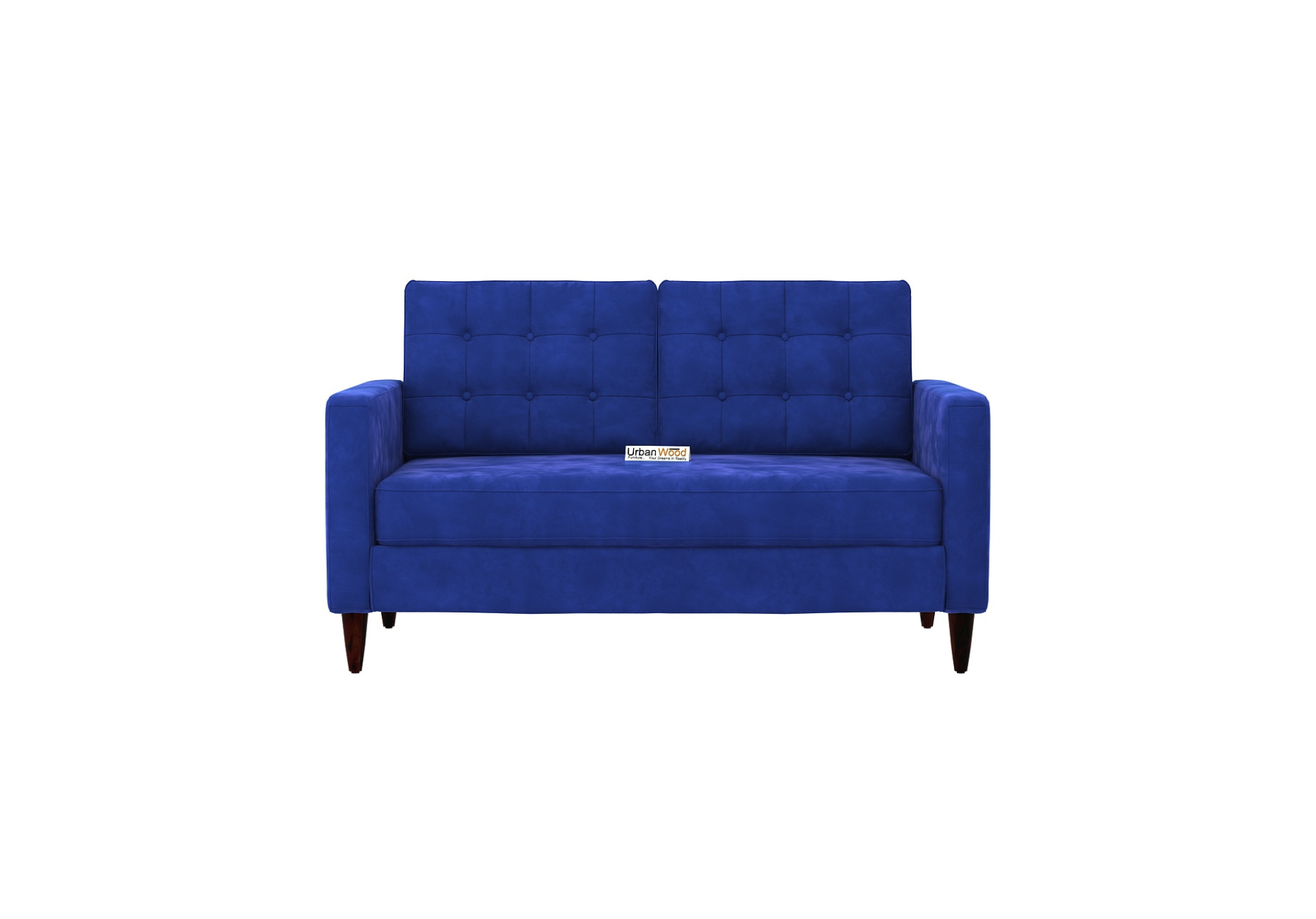 Hamper 2+1+1 Seater Fabric Sofa (Velvet, Sapphire Blue)