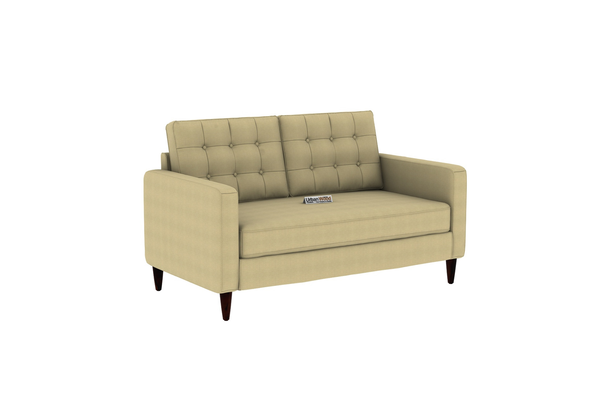 Hamper 2 Seater Fabric Sofa (Cotton, Sepia Cream)