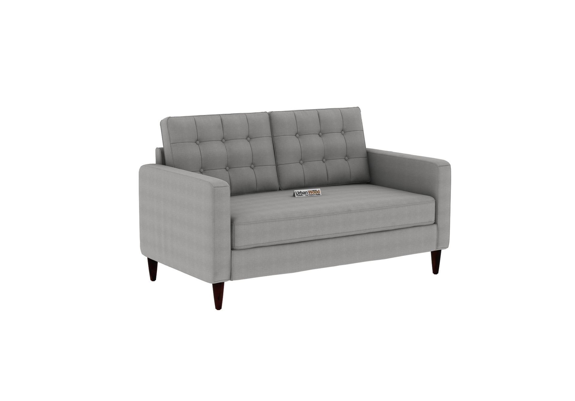 Hamper 2 Seater Fabric Sofa (Cotton, Steel Grey)
