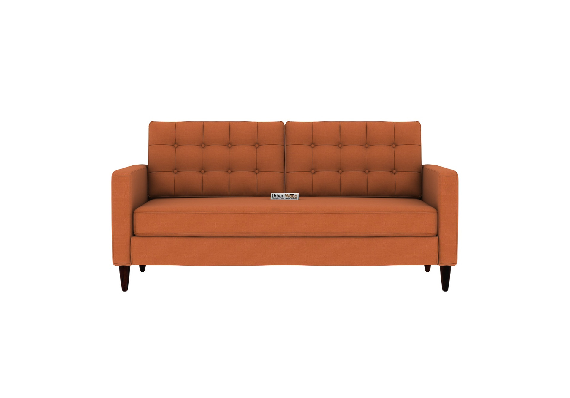 Hamper 3 Seater Fabric Sofa (Cotton, Diana Orange)