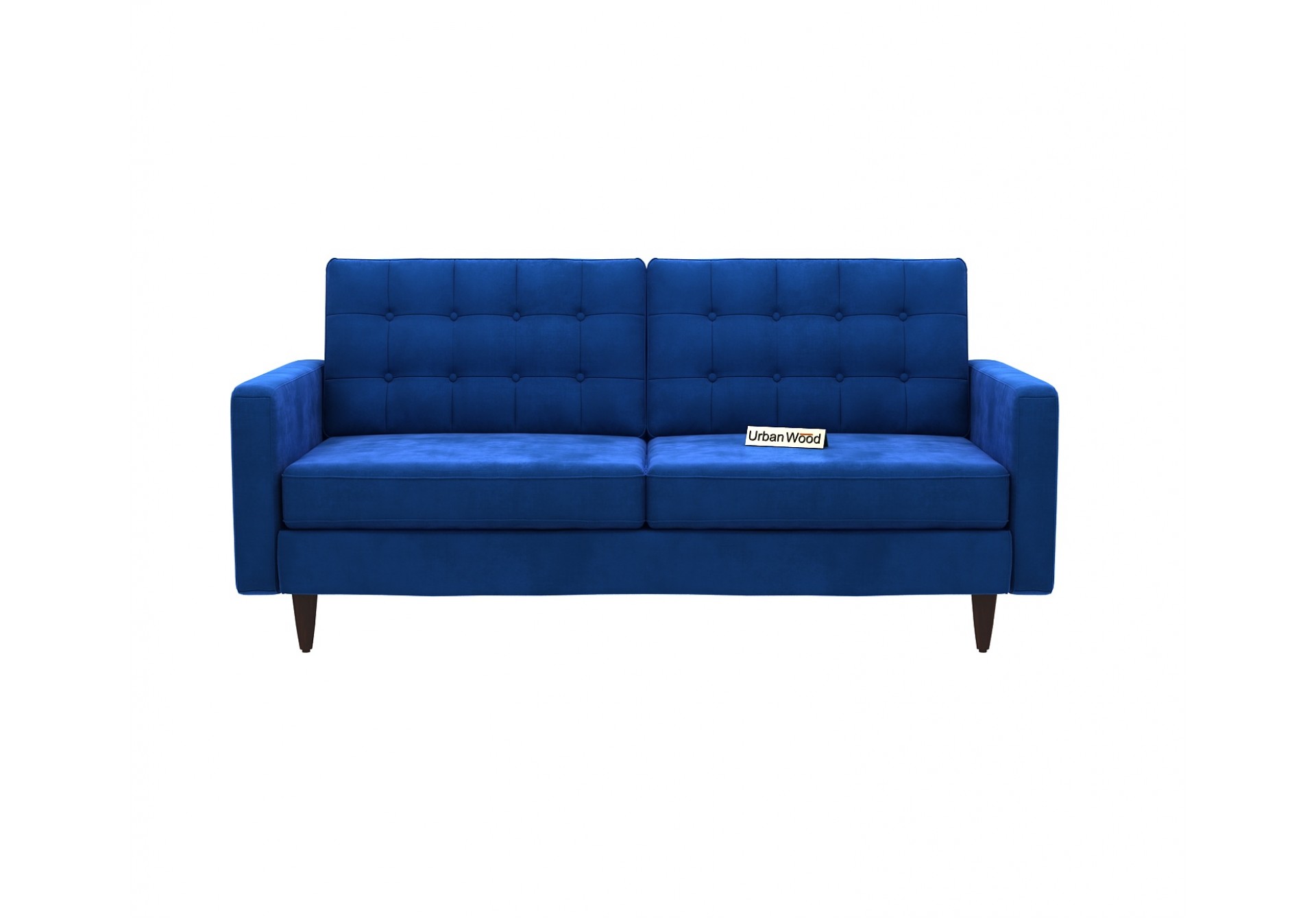 Hamper 3 Seater Sofa (Velvet, Sapphire blue)