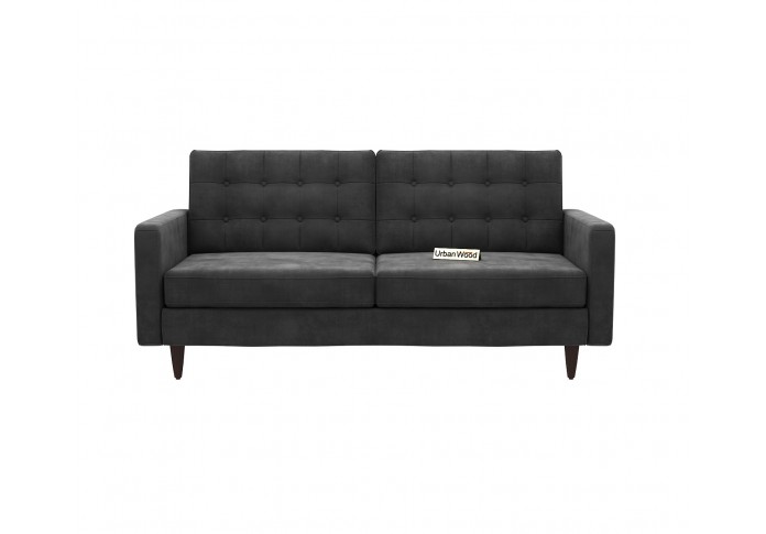Hamper 3 Seater Sofa (Velvet, Stone gray)