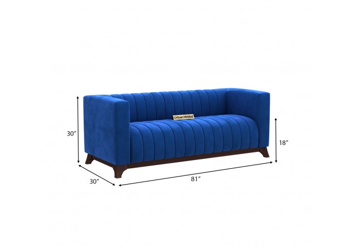 Lotus 3 Seater Sofa ( Velvet , Sapphire Blue )