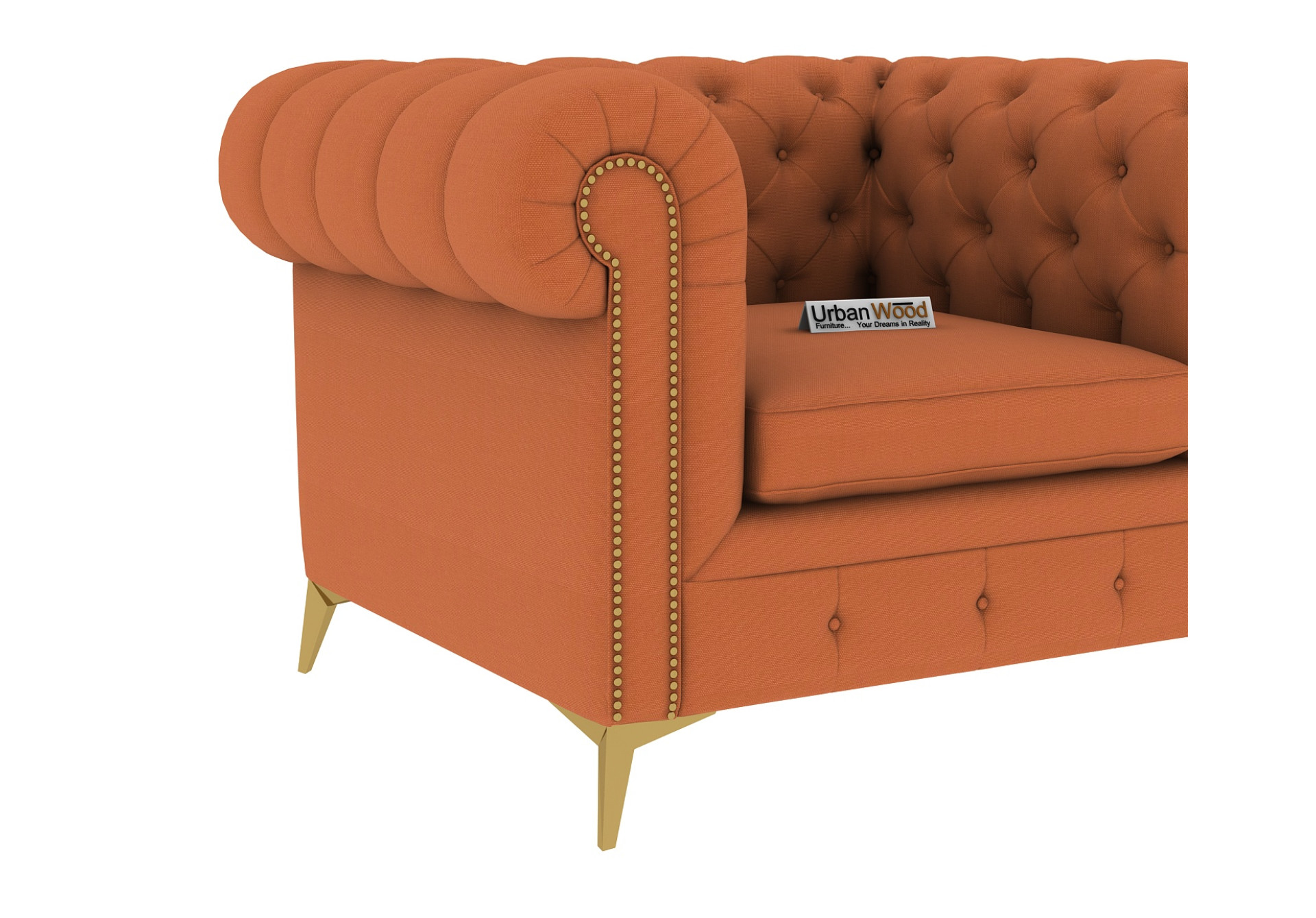 Regal 3+1+1 Seater Fabric Sofa (Cotton, Diana Orange)