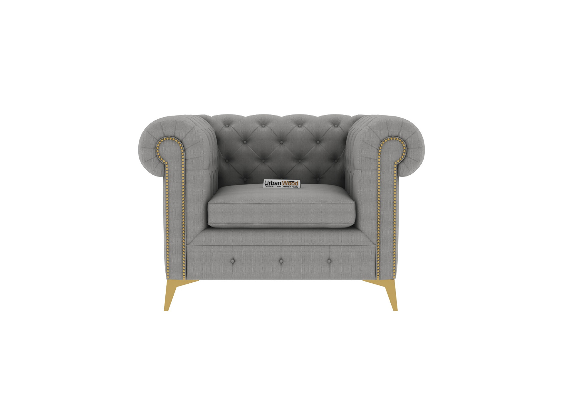 Regal 1 Seater Fabric Sofa (Cotton, Steel Grey)