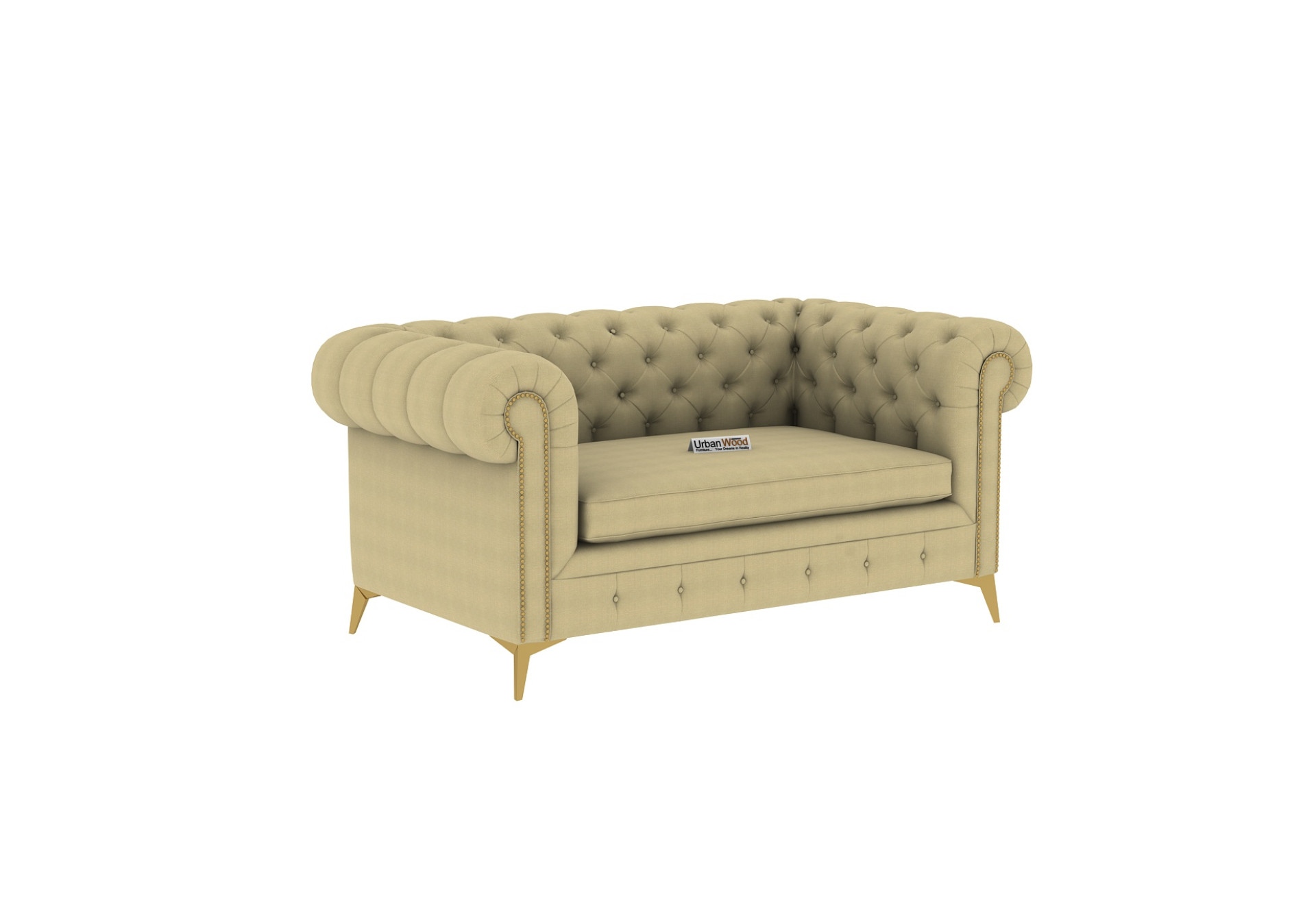 Regal 2 Seater Fabric Sofa (Cotton, Sepia Cream)
