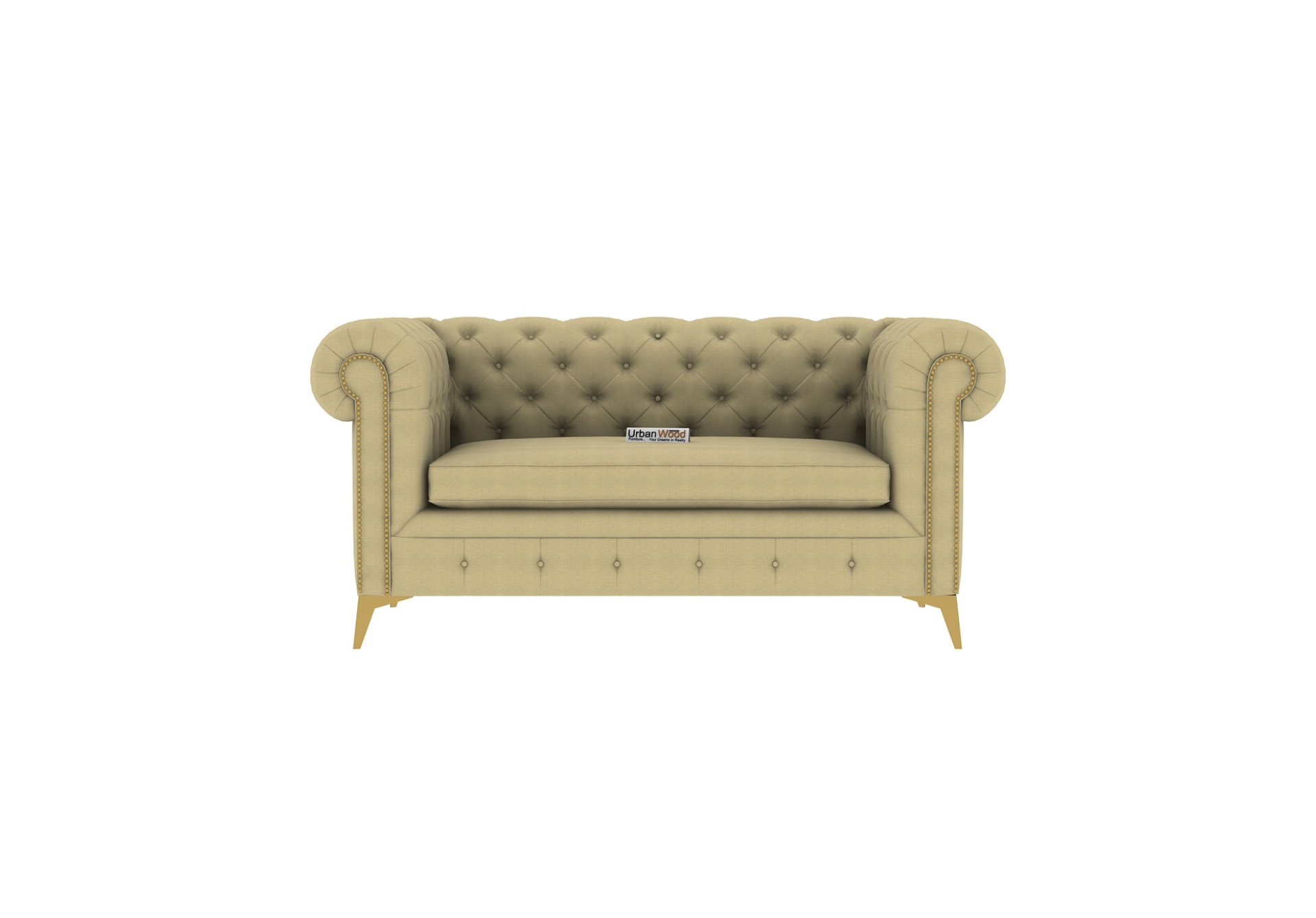 Regal 2 Seater Fabric Sofa (Cotton, Sepia Cream)