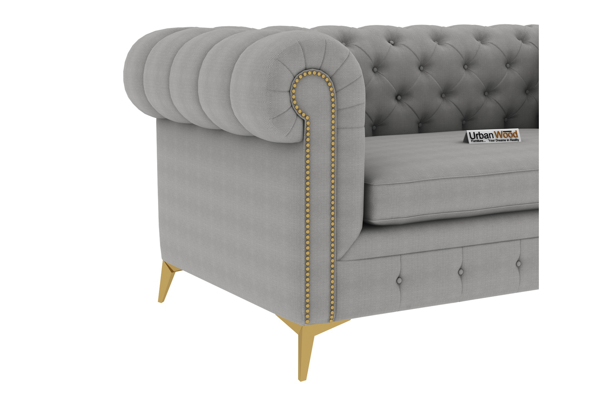 Regal 2 Seater Fabric Sofa (Cotton, Steel Grey)