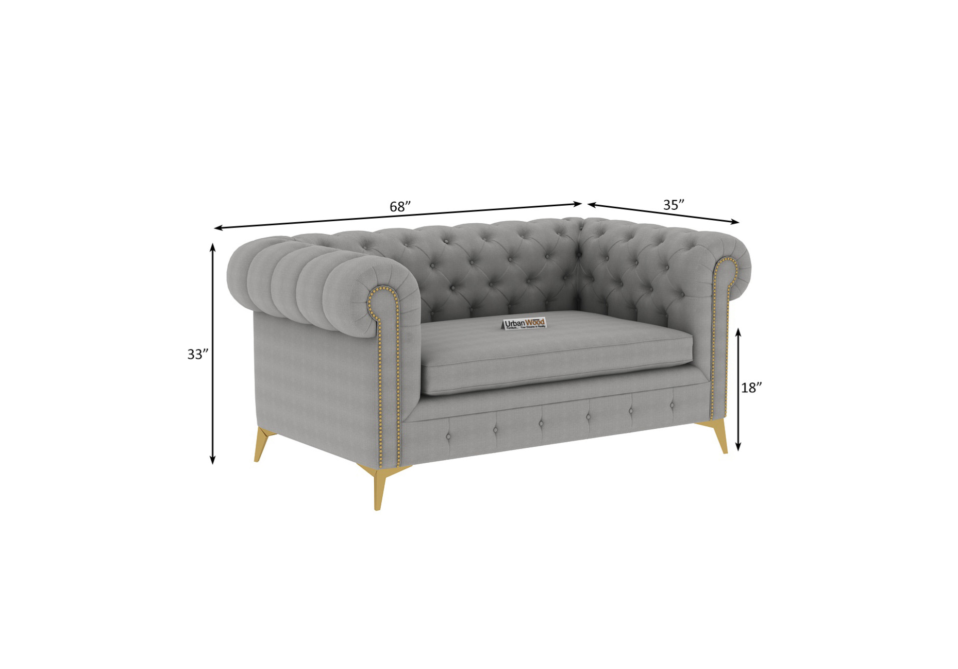 Regal 2+1+1 Seater Fabric Sofa (Cotton, Steel Grey)