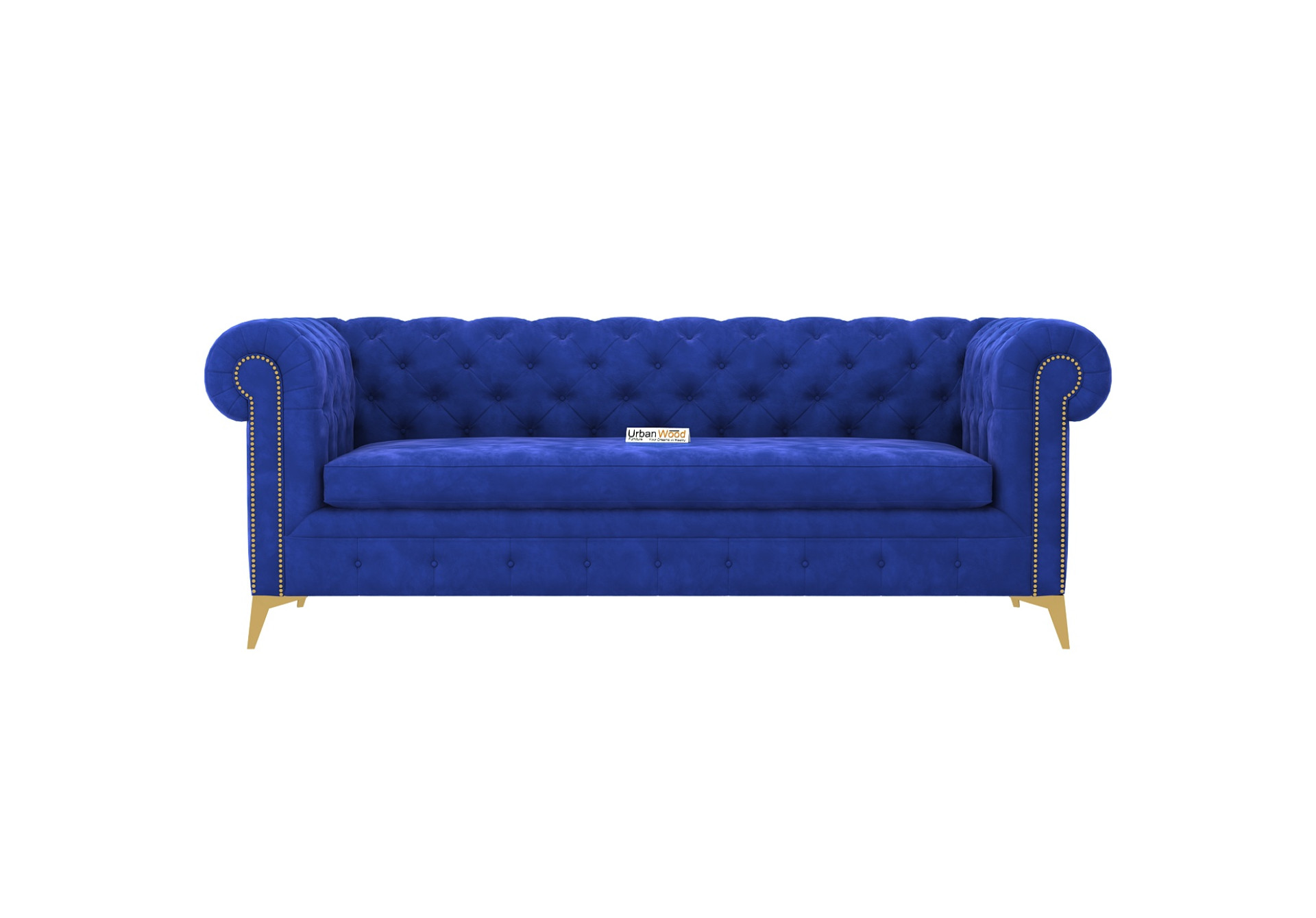 Regal 3+1+1 Seater Fabric Sofa (Velvet, Sapphire Blue)