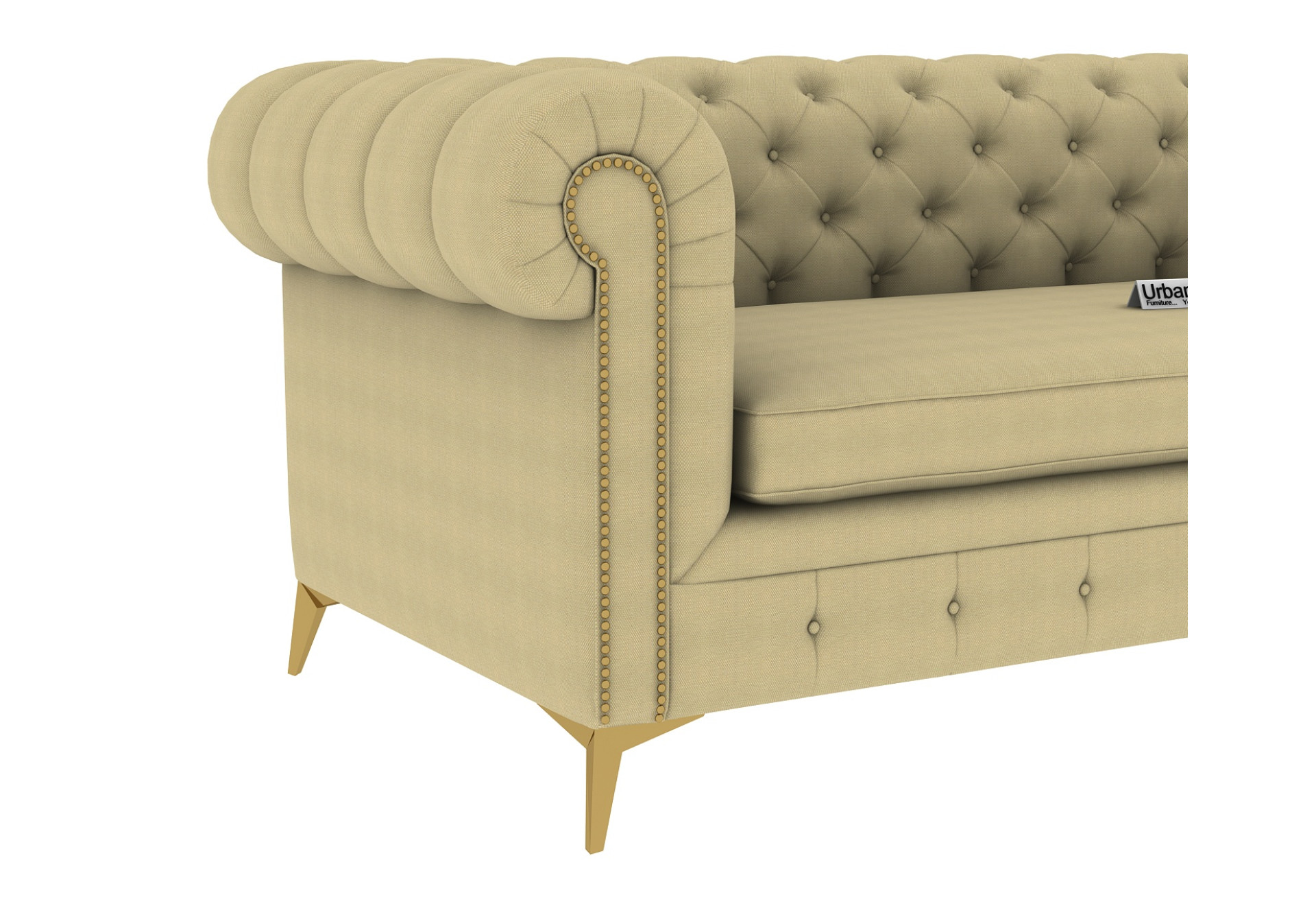 Regal 3 Seater Fabric Sofa (Cotton, Sepia Cream)