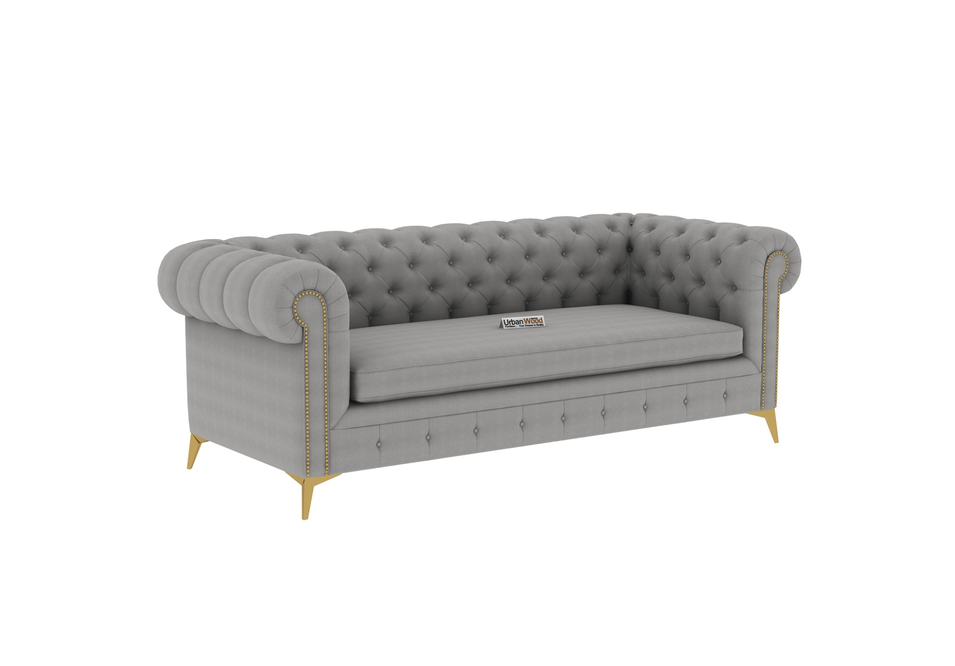Regal 3 Seater Fabric Sofa (Cotton, Steel Gray)