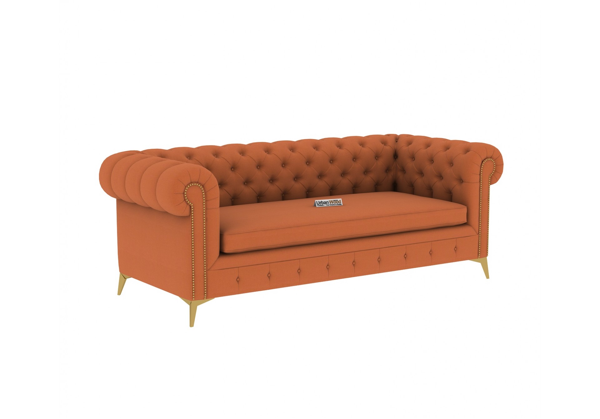 Regal 3 Seater Sofa (Cotton, Daina Orange)