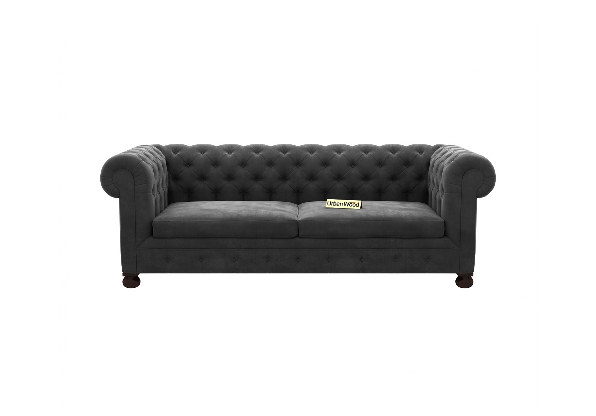 Regal 3 Seater Sofa (Velvet, Stone gray)