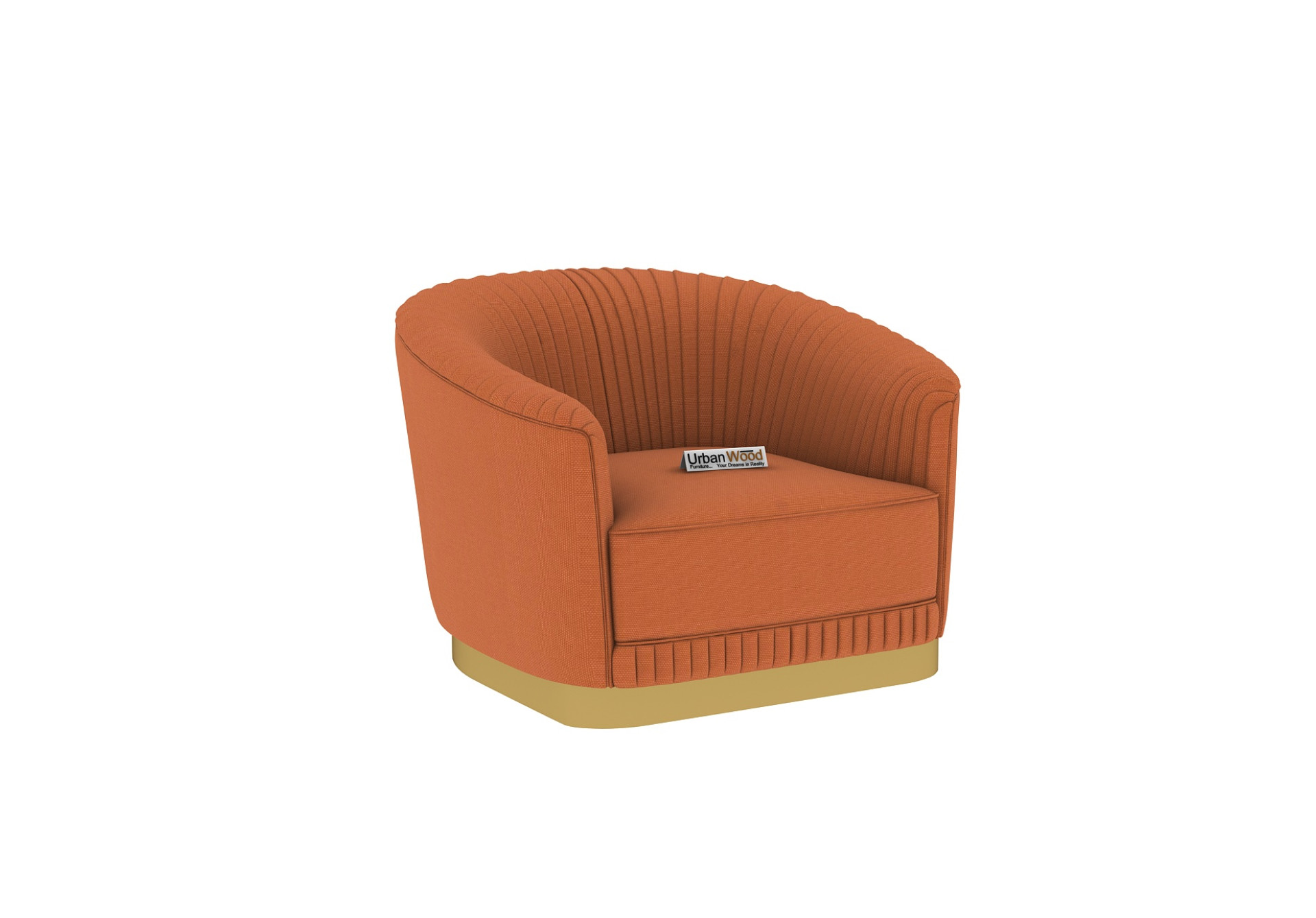 Roy 1 Seater Fabric Sofa (Cotton, Diana Orange)