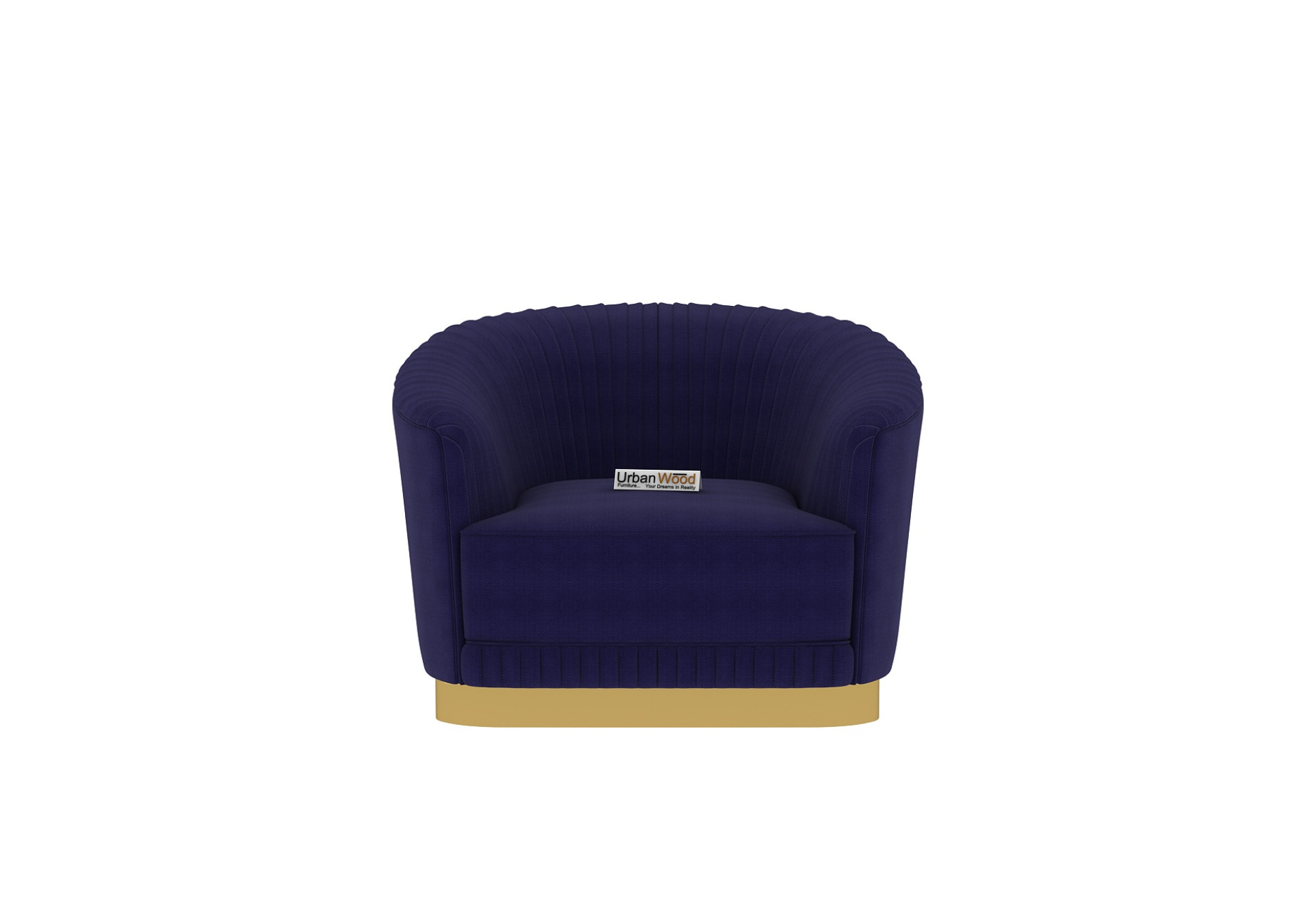 Roy 1 Seater Fabric Sofa (Cotton, Navy Blue)