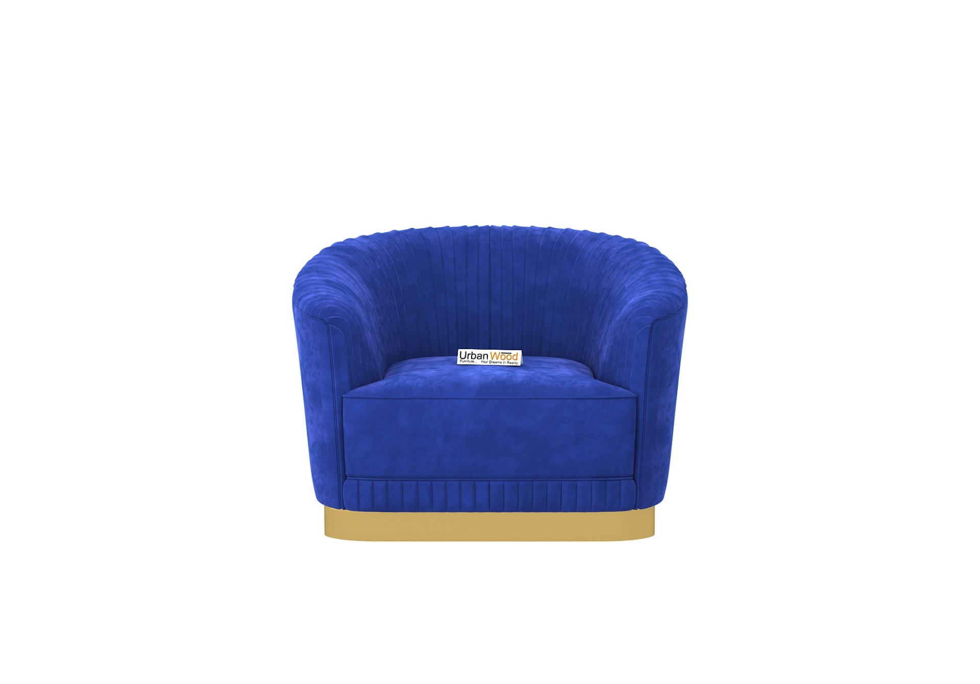 Roy 1 Seater Fabric Sofa (Velvet, Sapphire Blue)