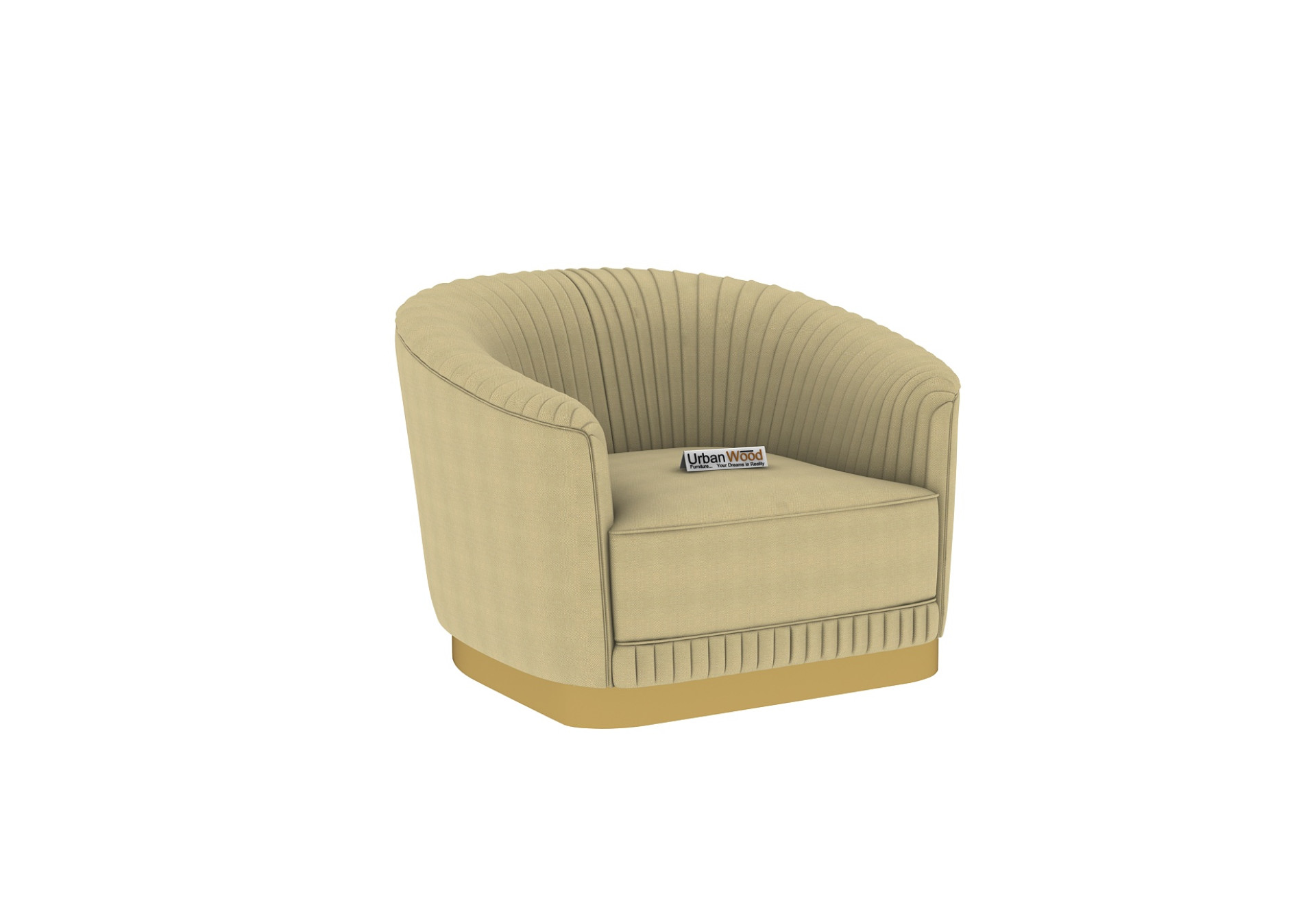 Roy 1 Seater Fabric Sofa (Cotton, Sepia Cream)