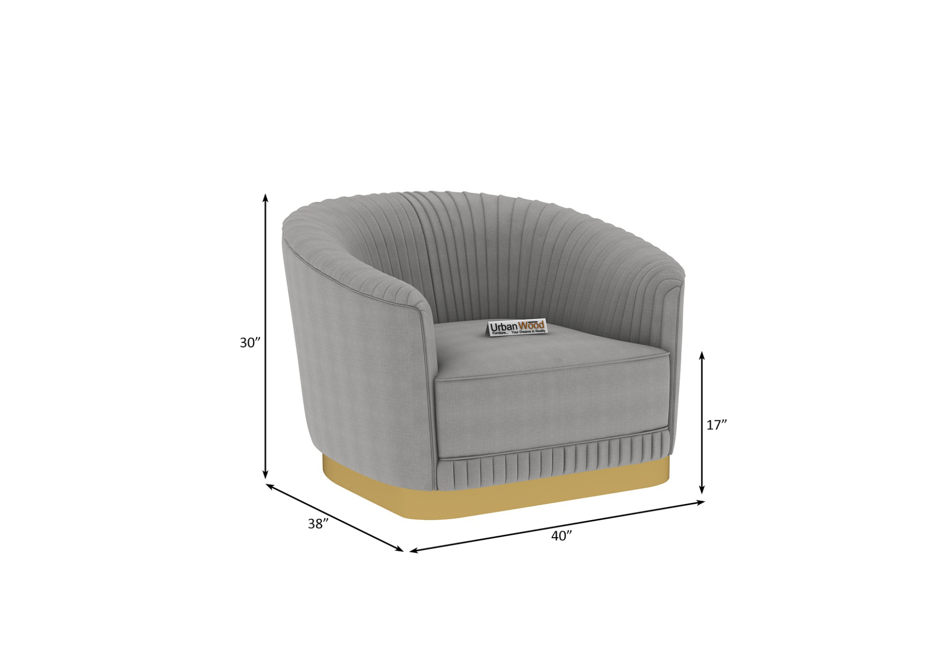 Roy 1 Seater Fabric Sofa (Cotton, Steel Grey)