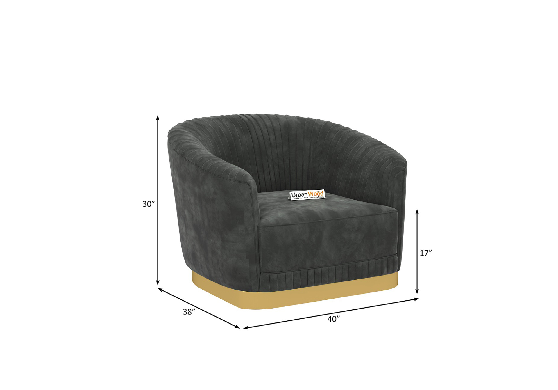 Roy 2+1+1 Seater Fabric Sofa (Velvet, Stone Grey)