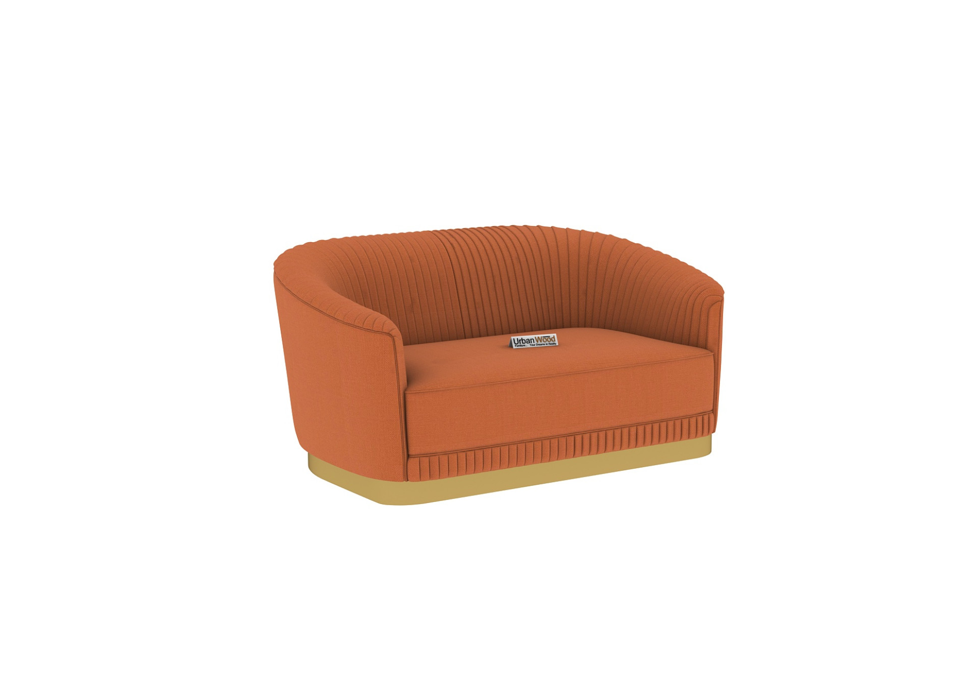 Roy 2 Seater Fabric Sofa (Cotton, Diana Orange)