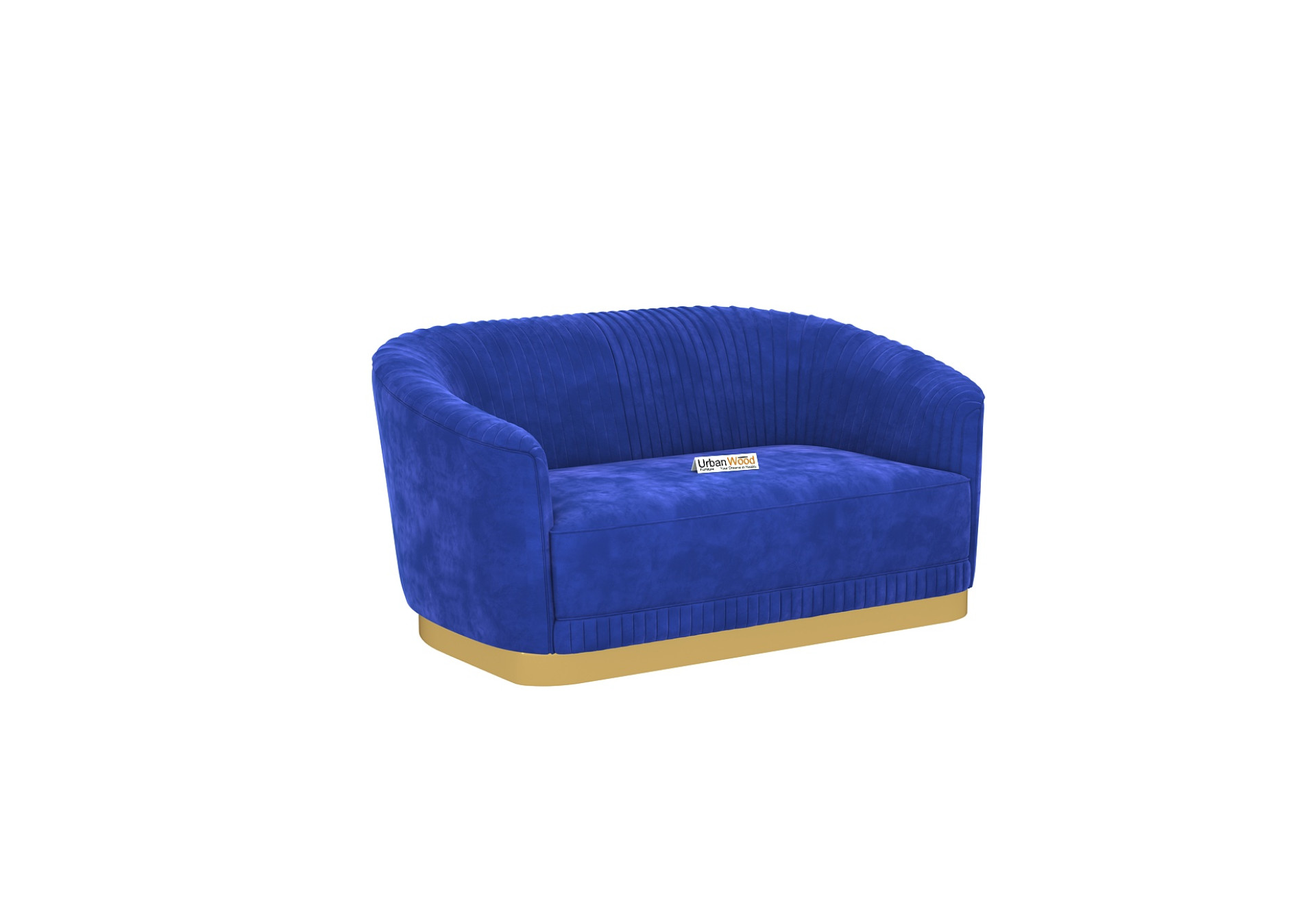 Roy 2 Seater Fabric Sofa (Velvet, Sapphire Blue)