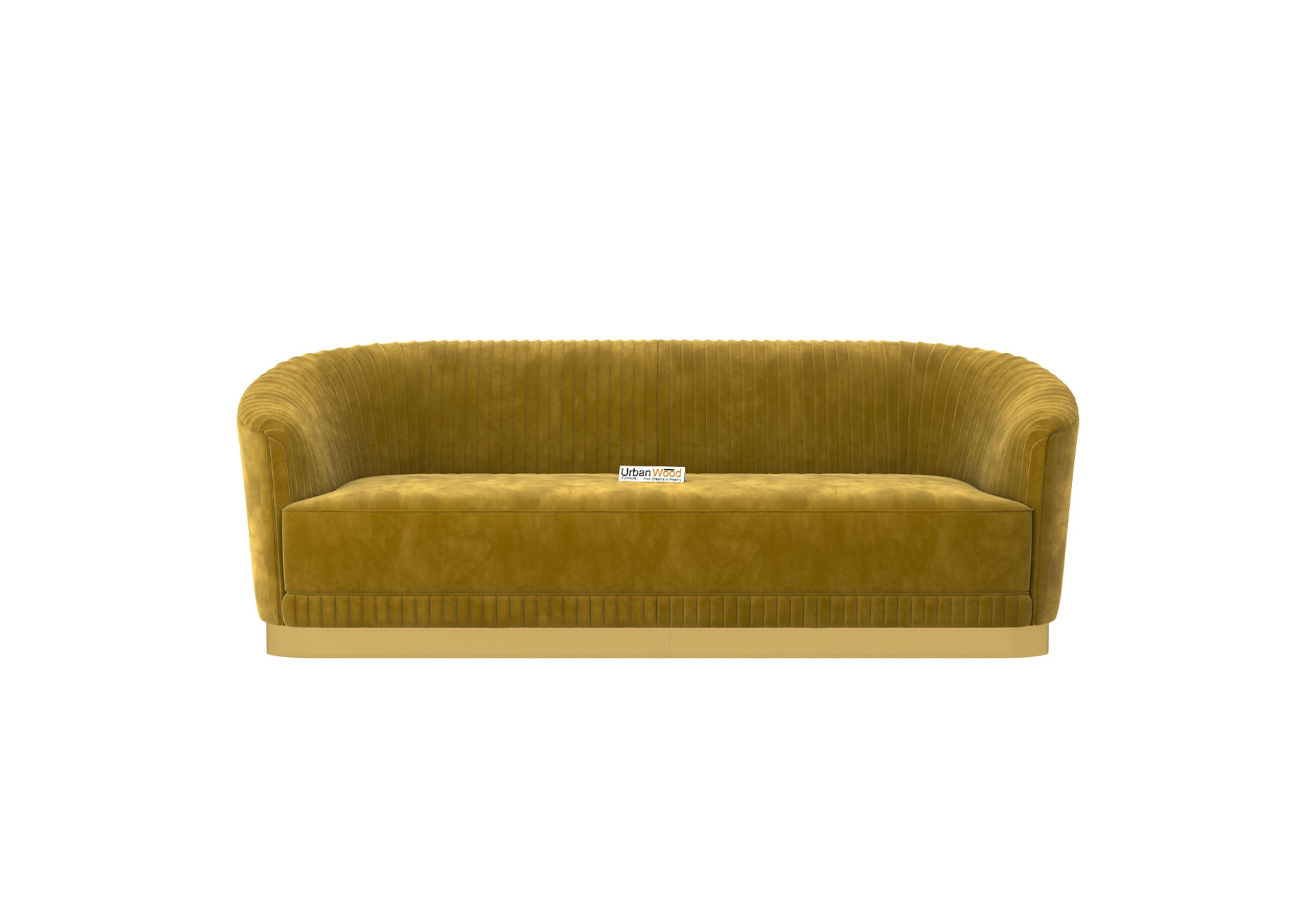 Roy 3+1+1 Seater Fabric Sofa (Velvet, Amber Gold)