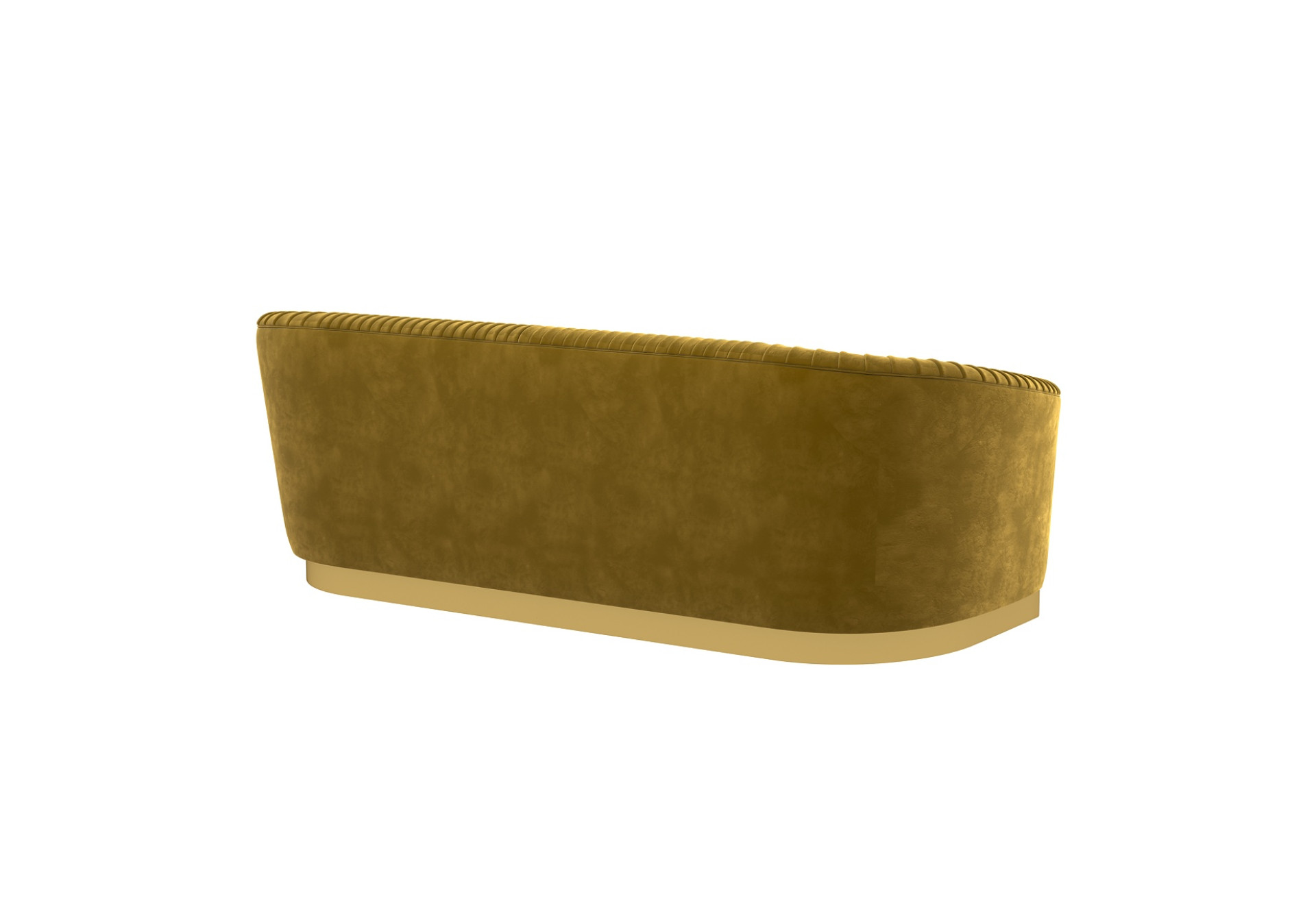 Roy 3 Seater Fabric Sofa (Velvet, Amber Gold)