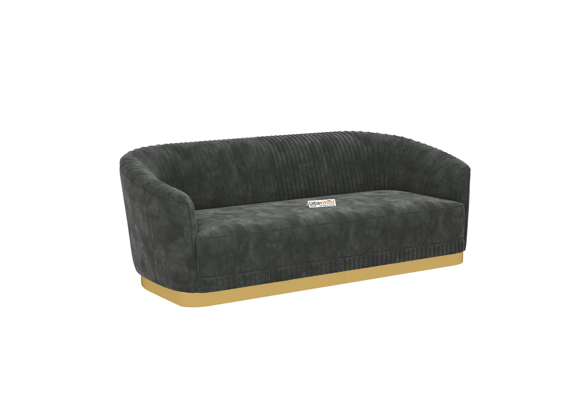 Roy 3 Seater Sofa (Velvet, Stone Grey)