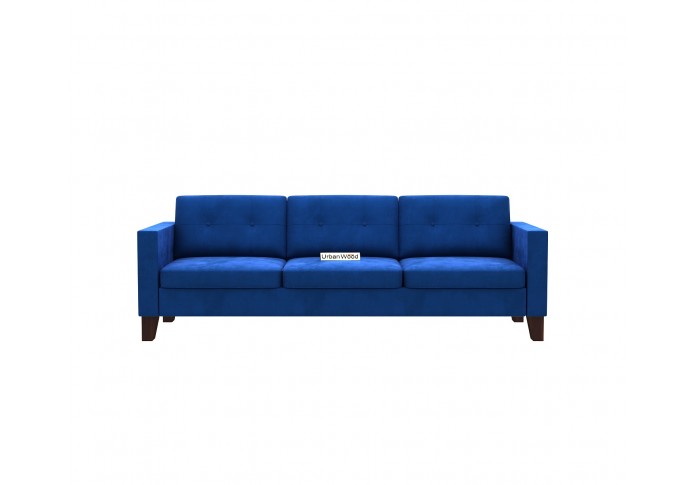Shack 3 Seater Sofa  ( Velvet, Sapphire Blue )