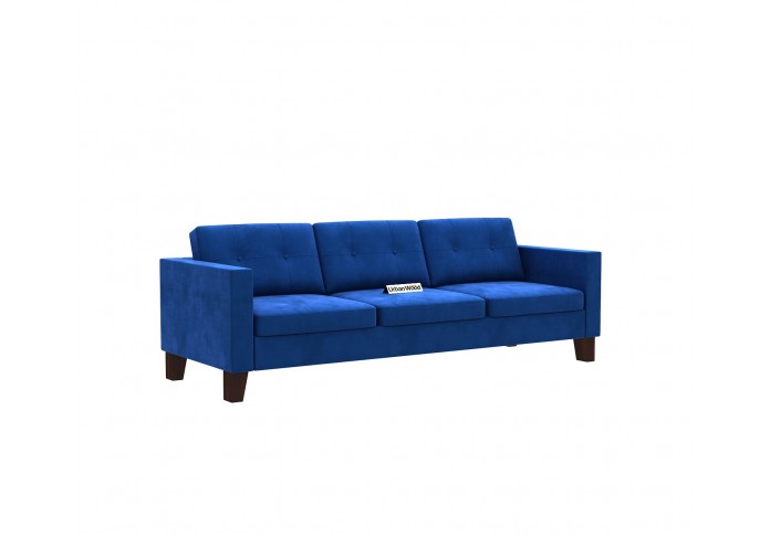 Shack 3 Seater Sofa  ( Velvet, Sapphire Blue )