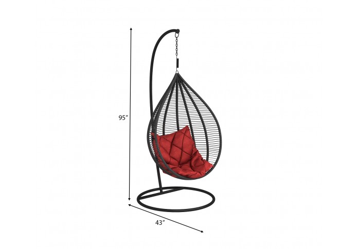 Storm Hanging Chair with Stand & Cushion ( Metal Black )