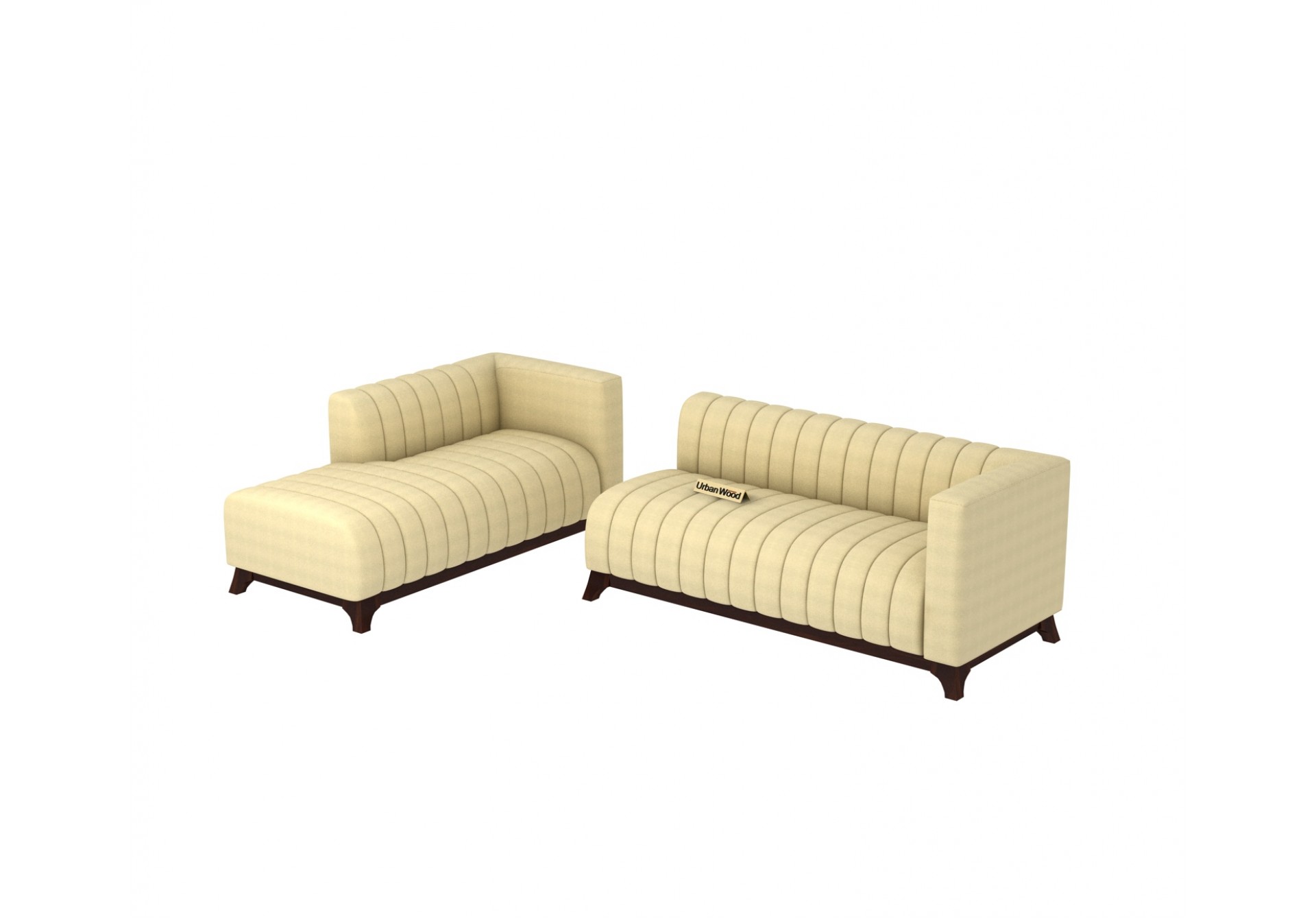 Barth L-Shaped Left Aligned Sofa ( Cotton, Sepia Cream )