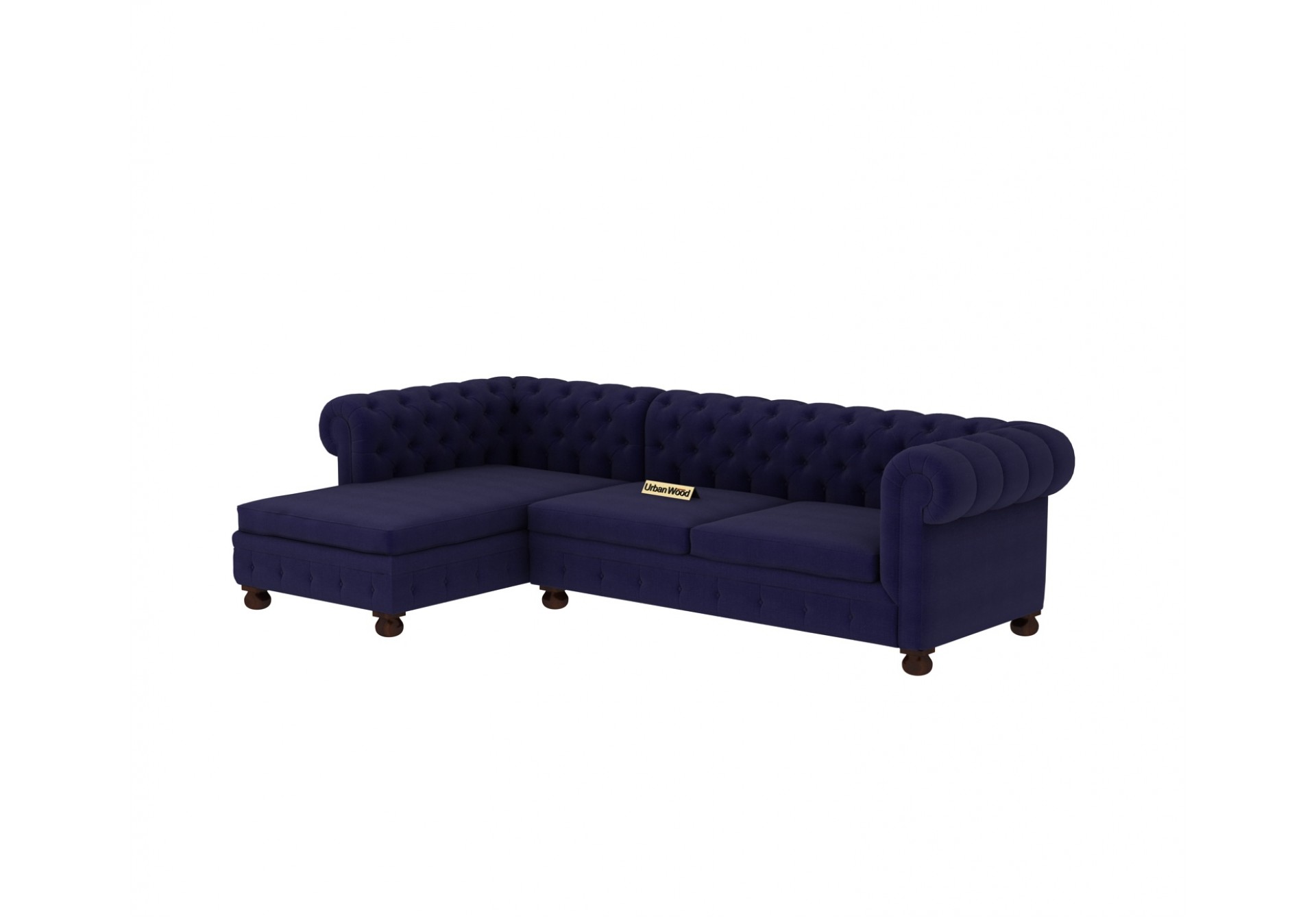 Beck L-Shaped Left Aligned Sofa ( Cotton, Navy blue )