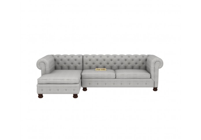 Beck L-Shaped Left Aligned Sofa ( Cotton, Steel grey )