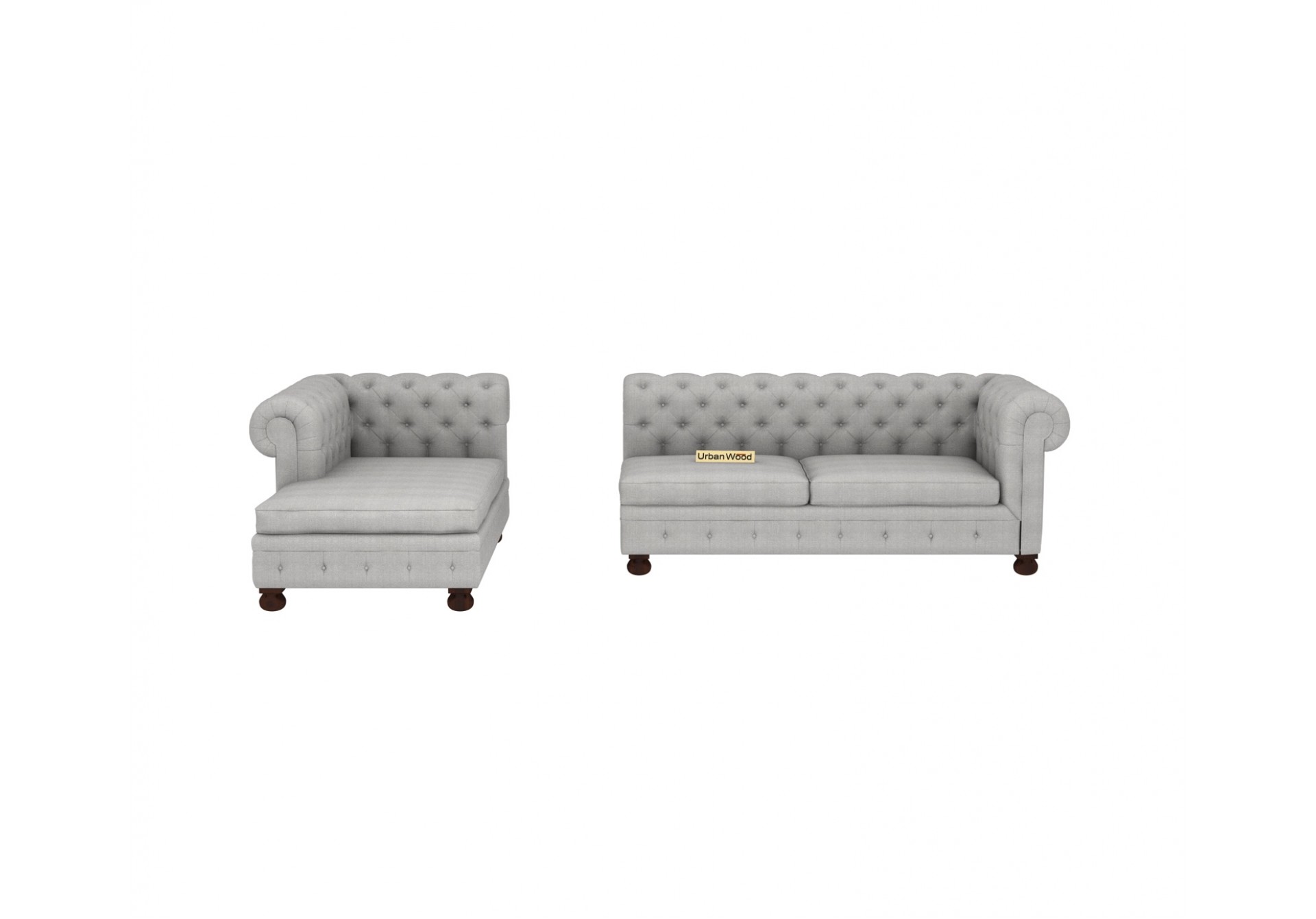 Beck L-Shaped Left Aligned Sofa ( Cotton, Steel grey )