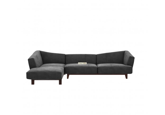 Keller L-Shaped Left Aligned Sofa ( Velvet, Stone grey )