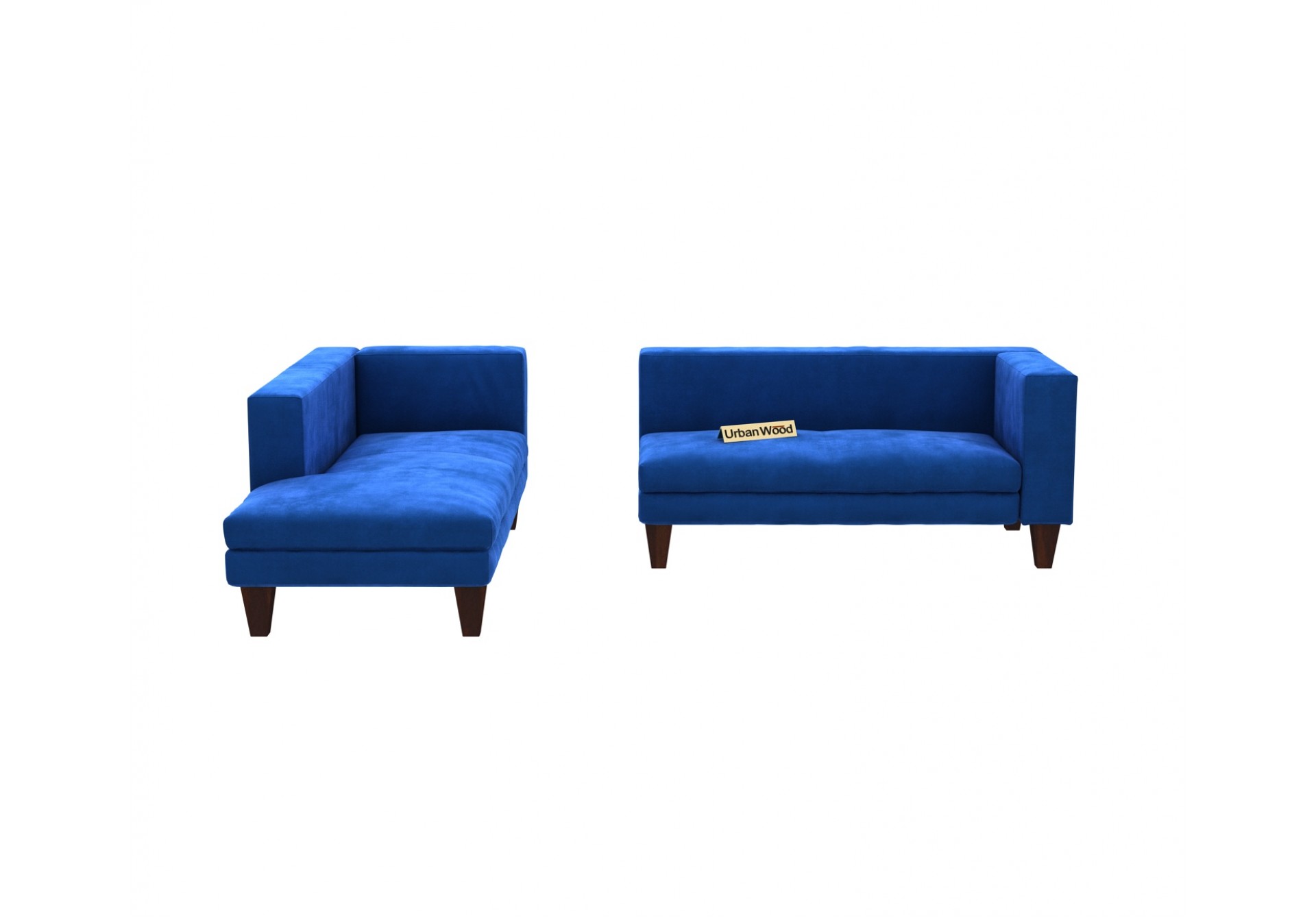 Parker L-Shaped Left Aligned Sofa ( Velvet, Sapphire blue )