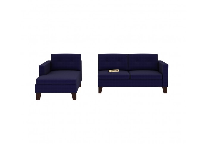 Paul L-Shaped Left Aligned Sofa ( Cotton, Navy blue )