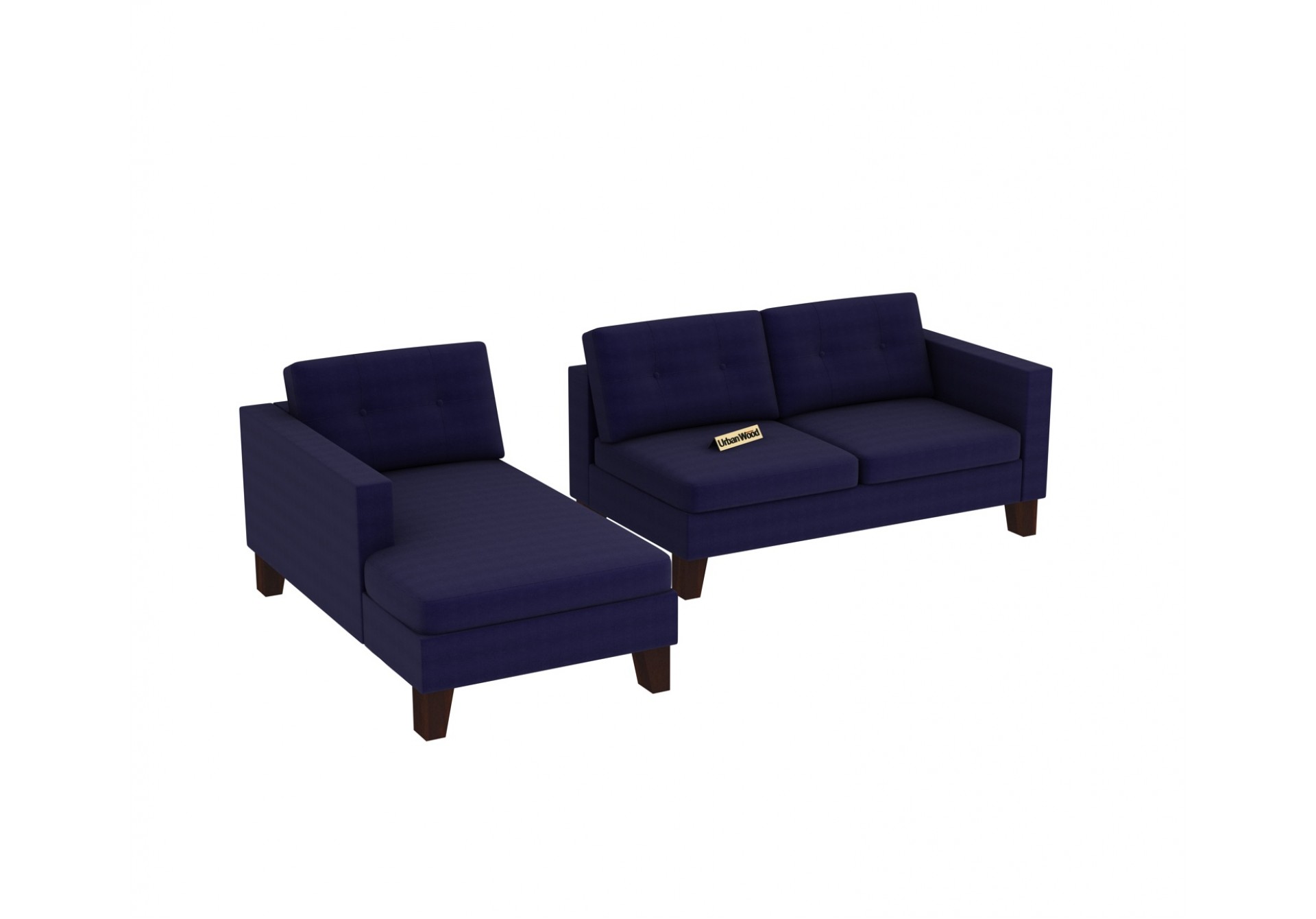 Paul L-Shaped Left Aligned Sofa ( Cotton, Navy blue )